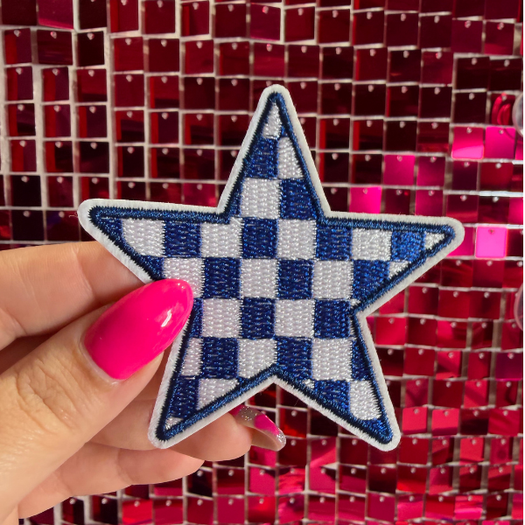 Checkered Stars  Iron on Patch