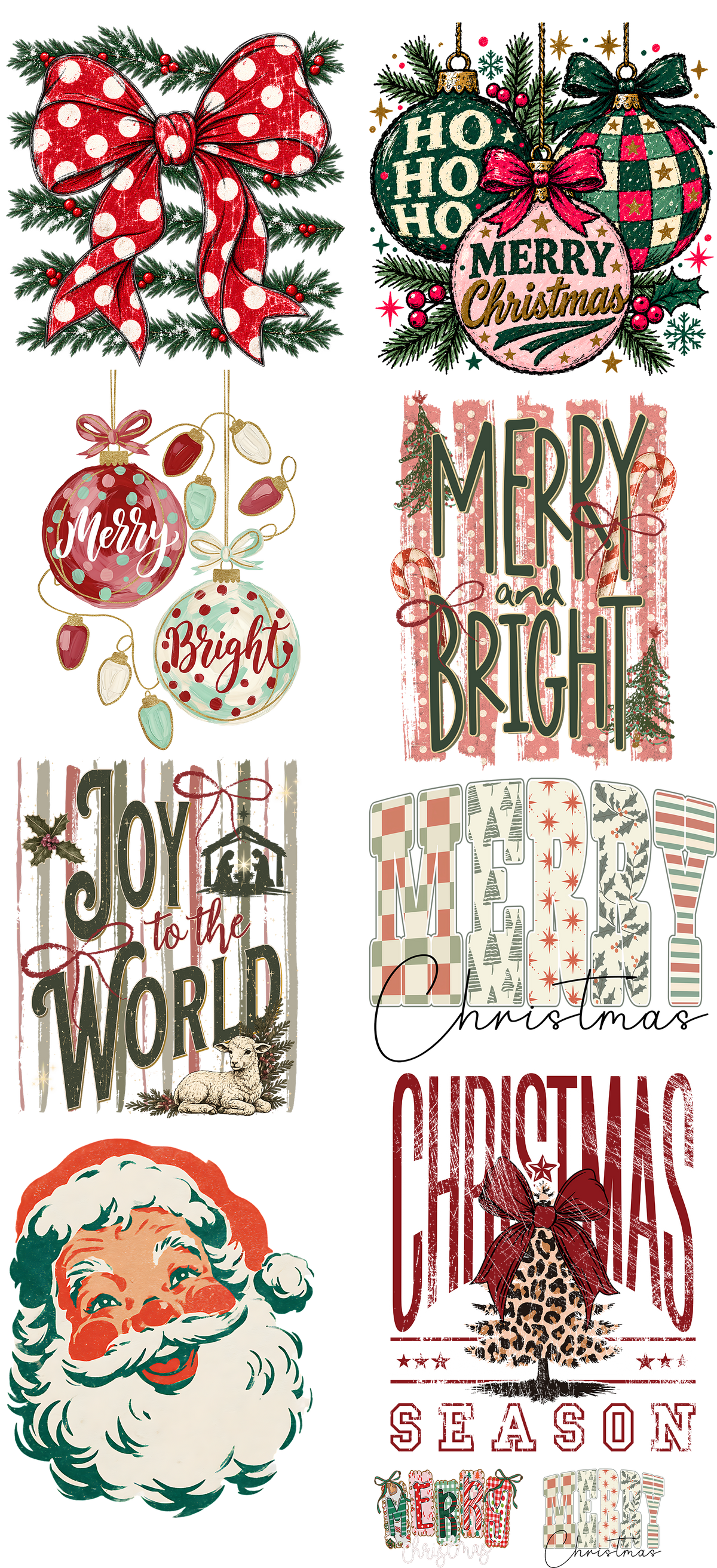 Retro Christmas Pree-Made DTF Gangsheet