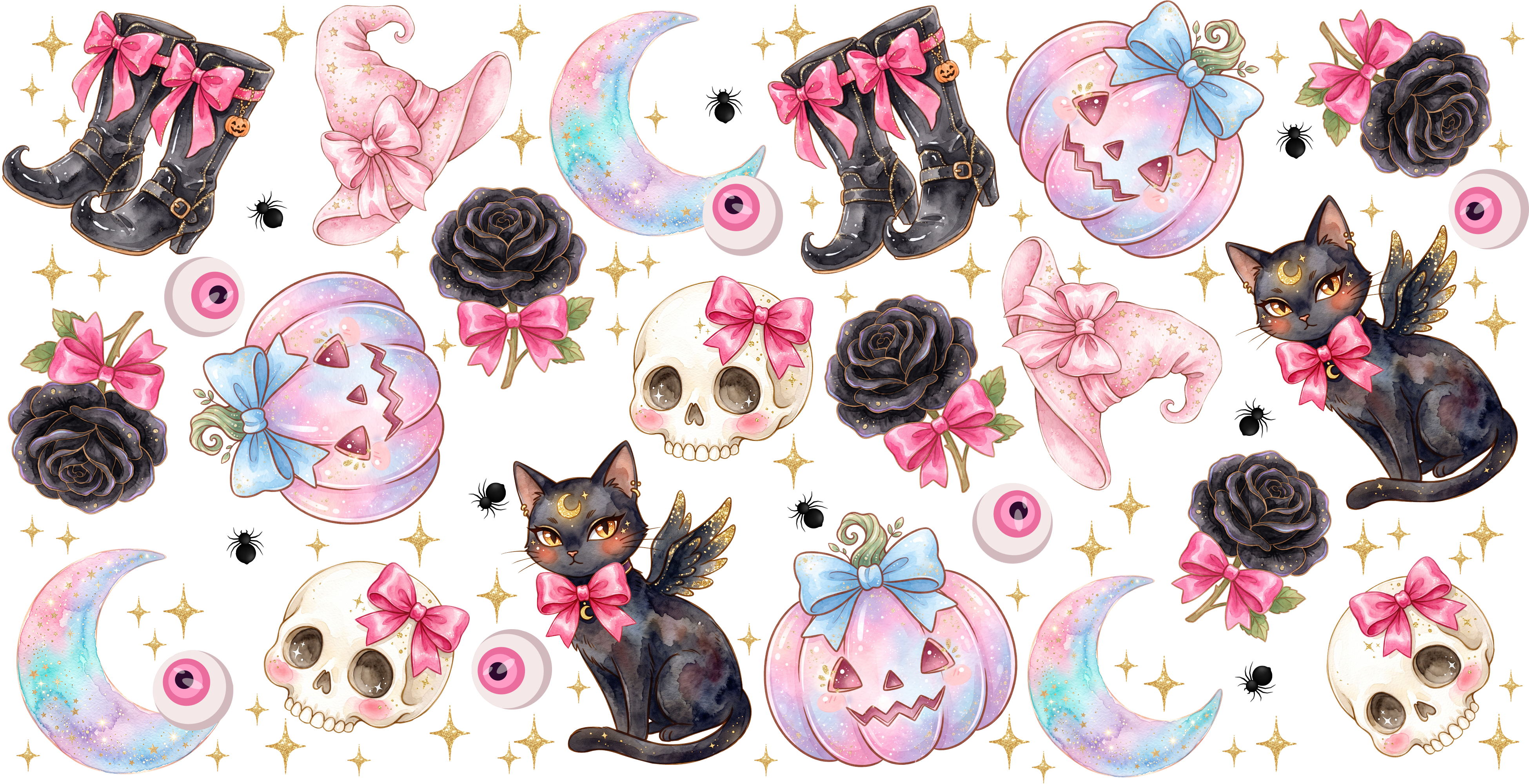UV113 -Chic Halloween  UV DTF Cup Wrap