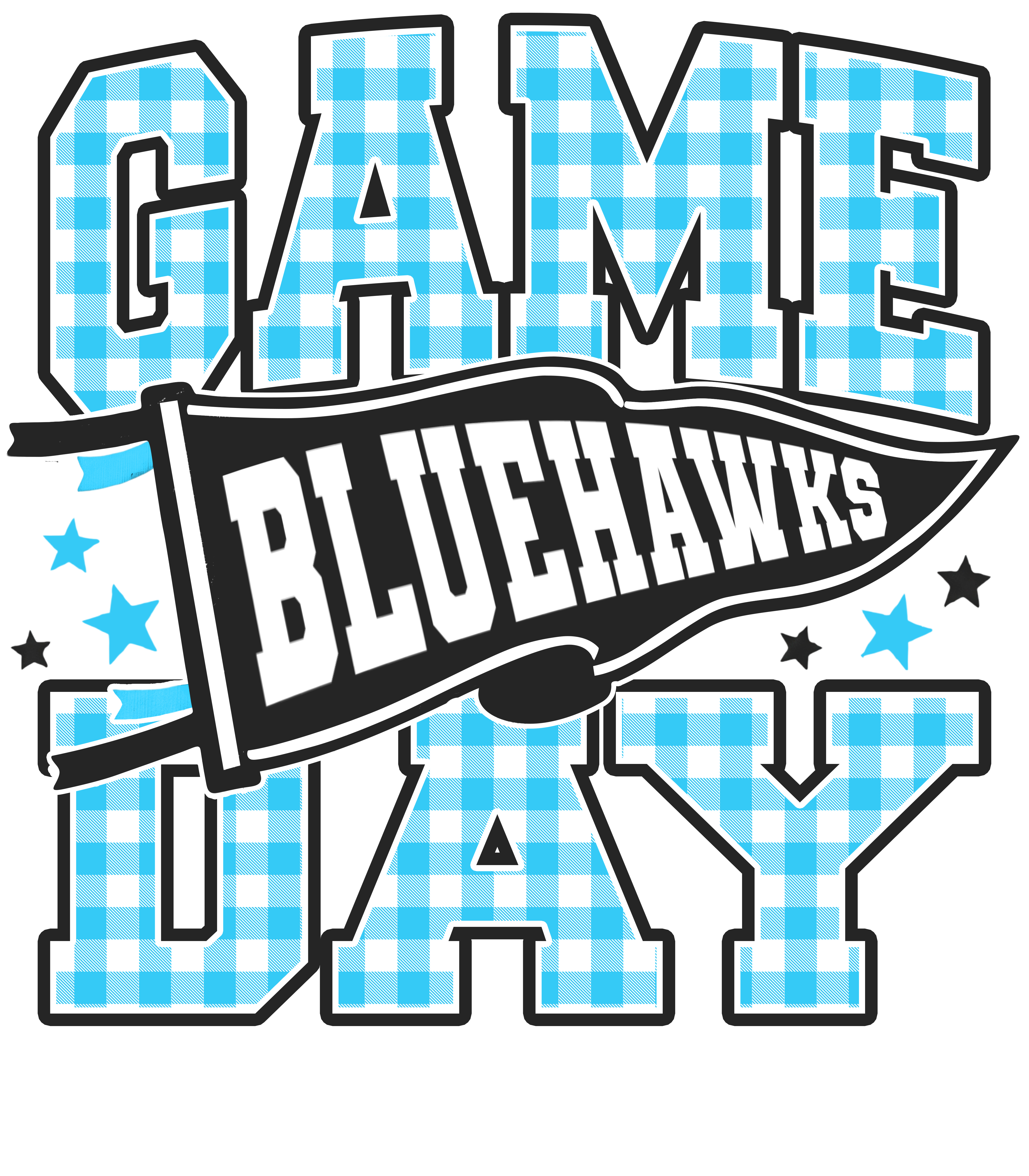 SP119 - Blue Hawks Gingham DTF Transfer