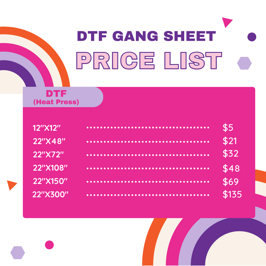 gang sheets, direct to film transfer paper