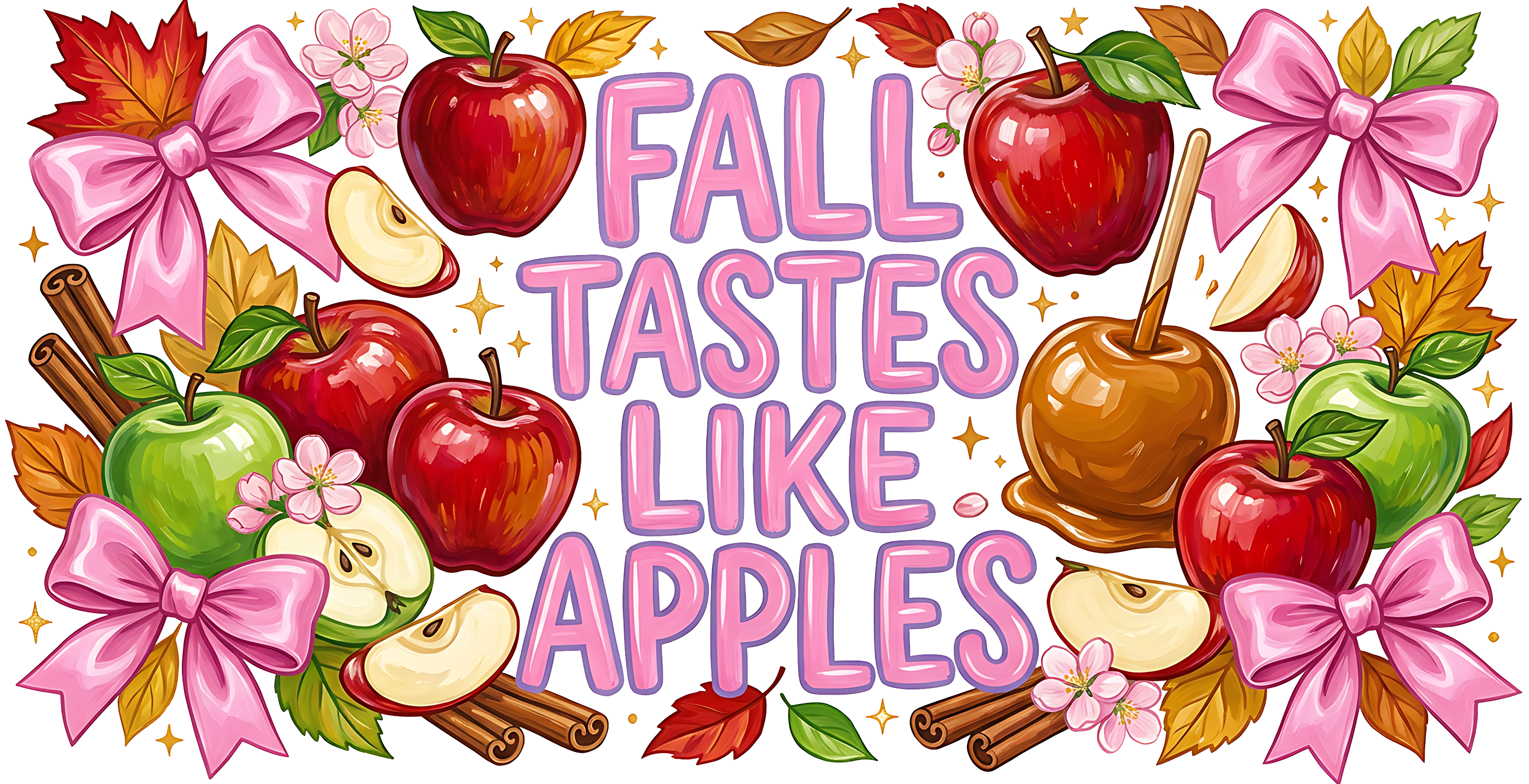 UV121 - Taste Like Apples UV DTF Cup Wrap