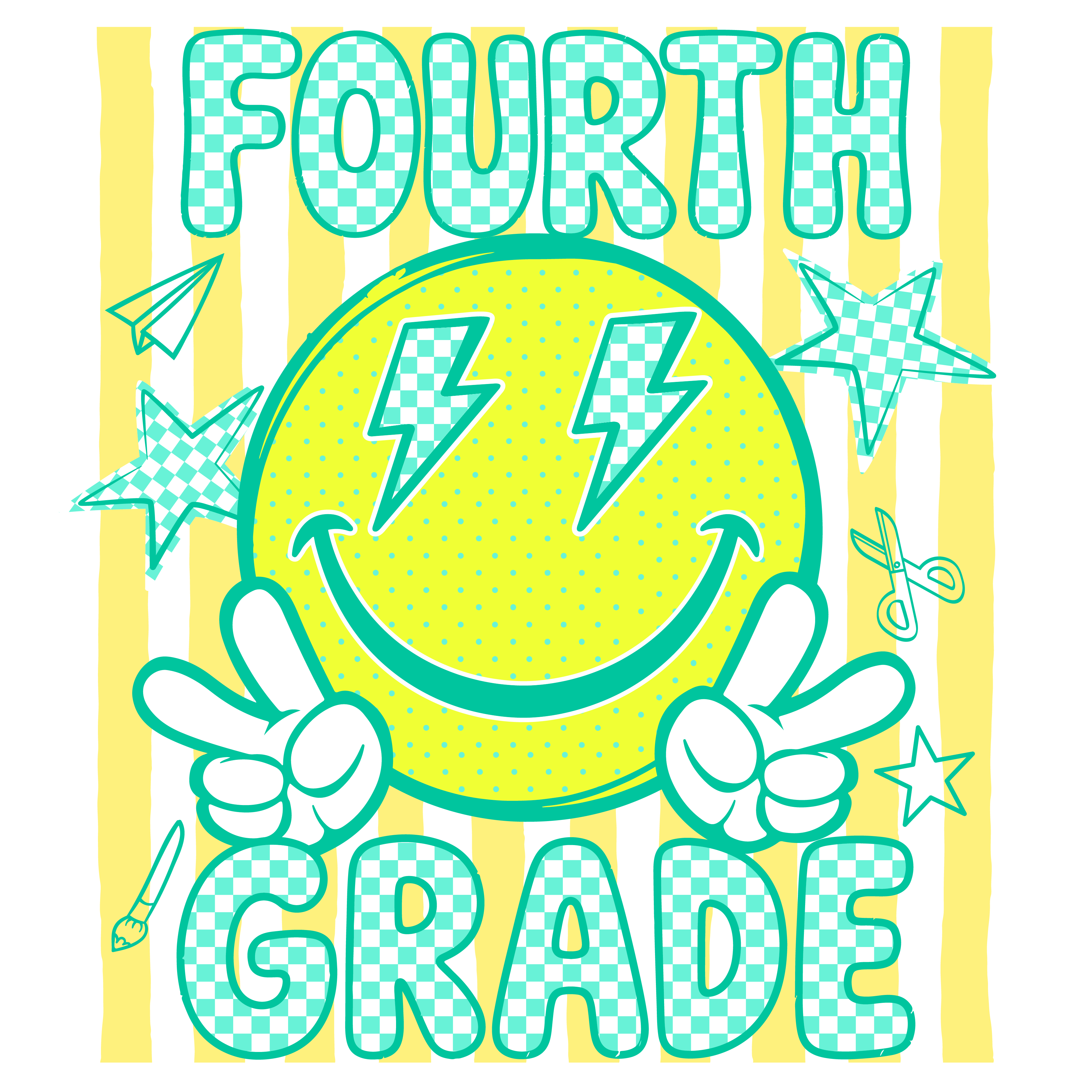 GL2 - Retro Smiley Grade PreK-4th Grade DTF Transfer