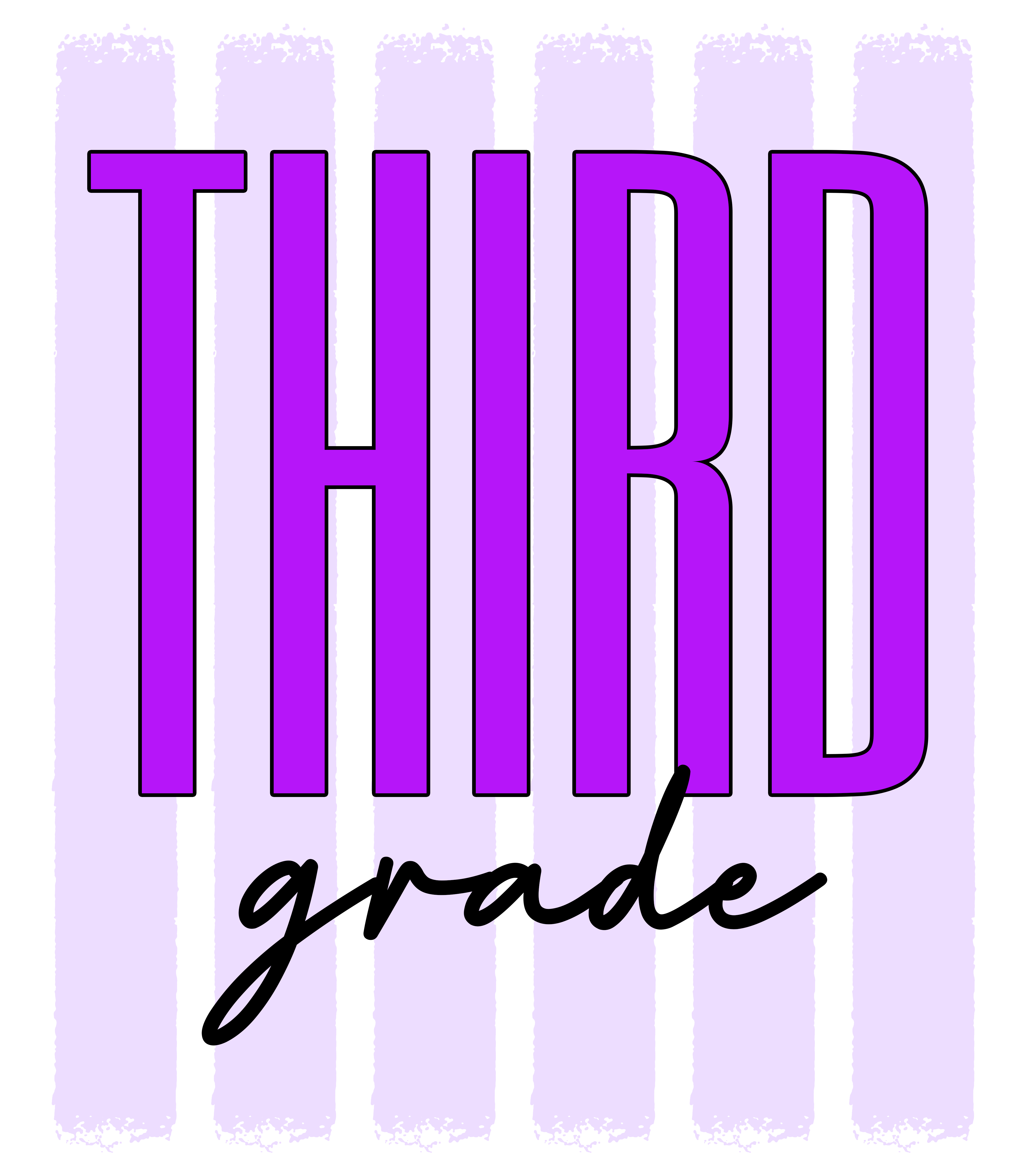 GL1 - Neon Stripe Block Grade PreK-4th Grade DTF Transfer