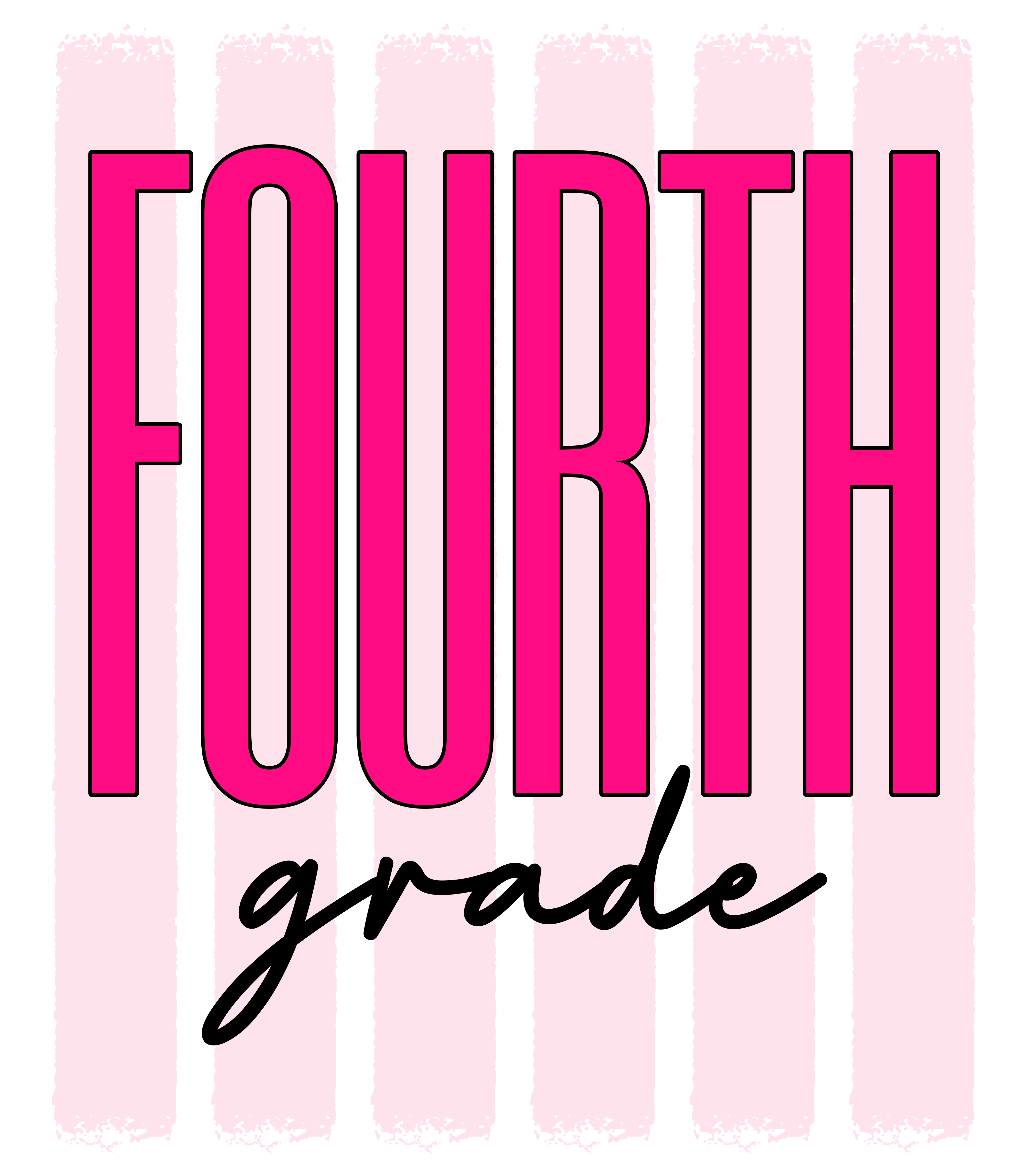 GL1 - Neon Stripe Block Grade PreK-4th Grade DTF Transfer
