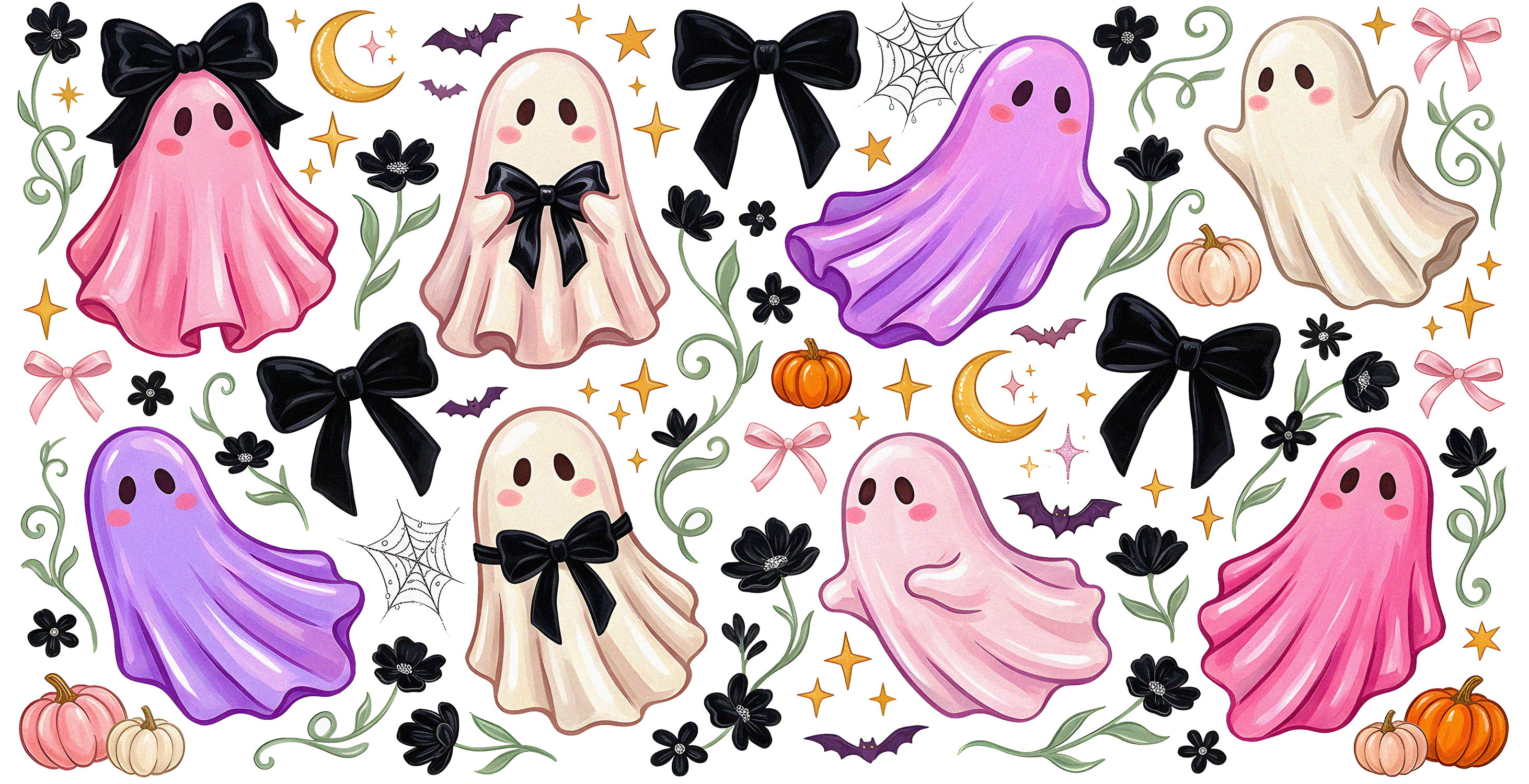 UV124 - Girly Ghost  UV DTF Cup Wrap