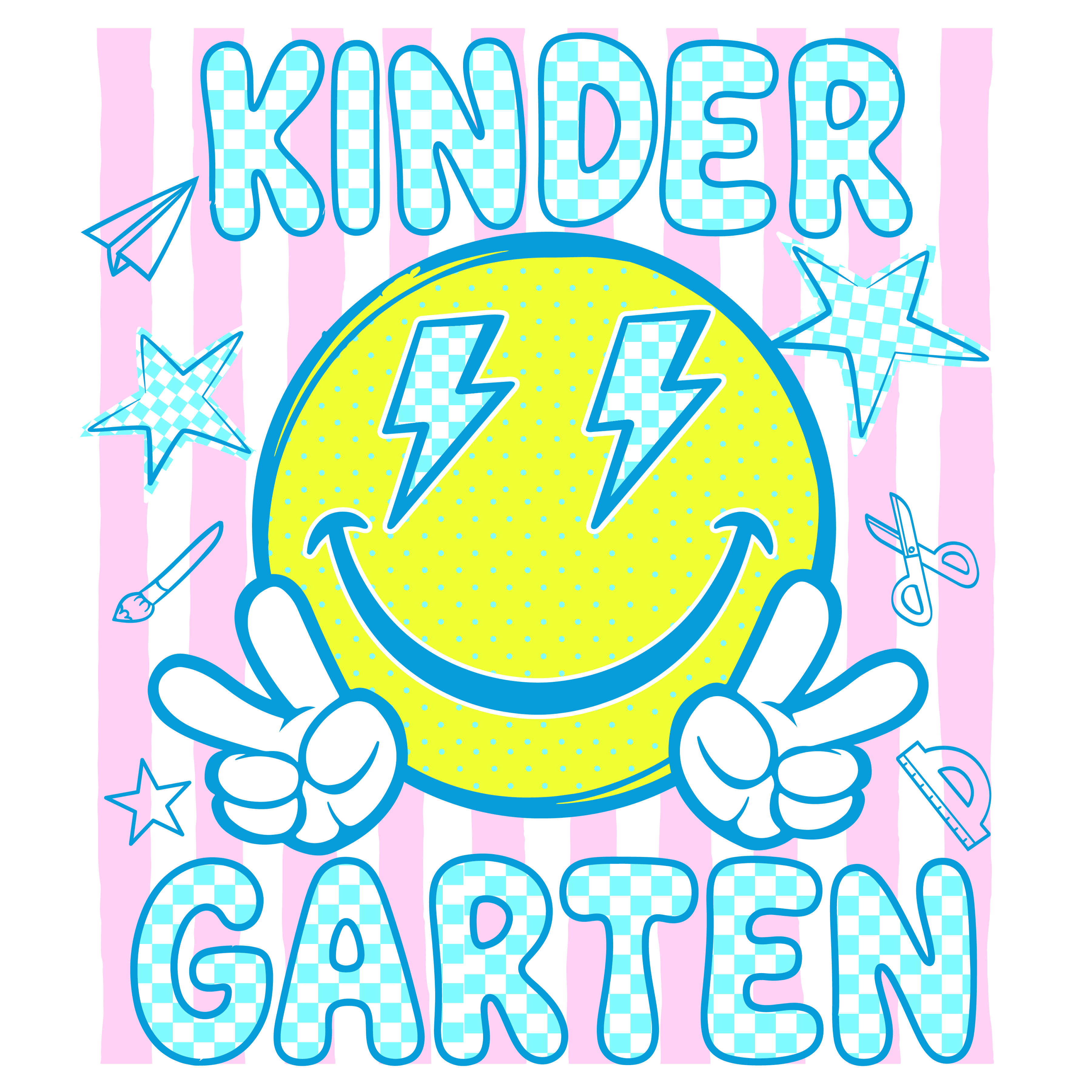 GL2 - Retro Smiley Grade PreK-4th Grade DTF Transfer