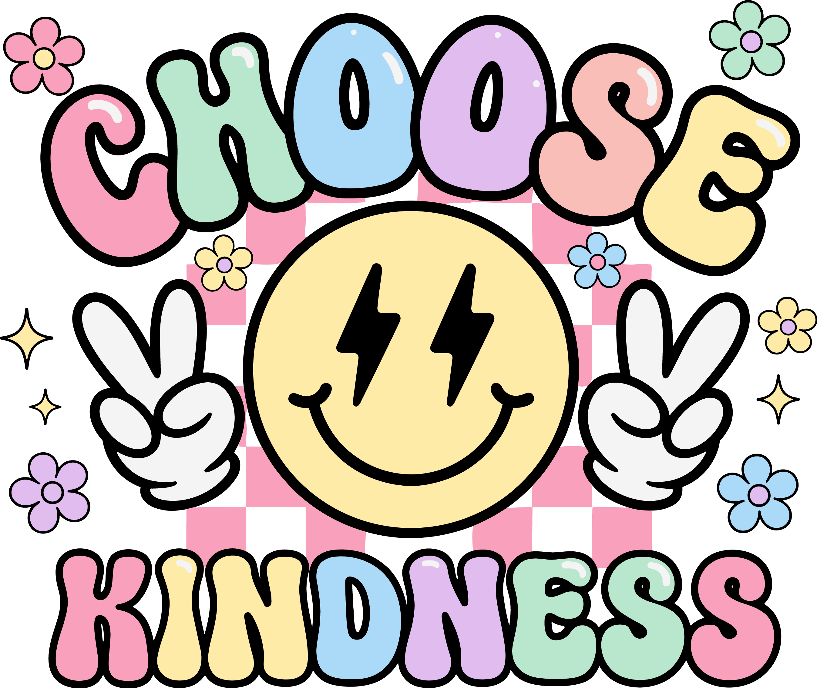 K5 - Choose Kindness Smiley DTF Transfers