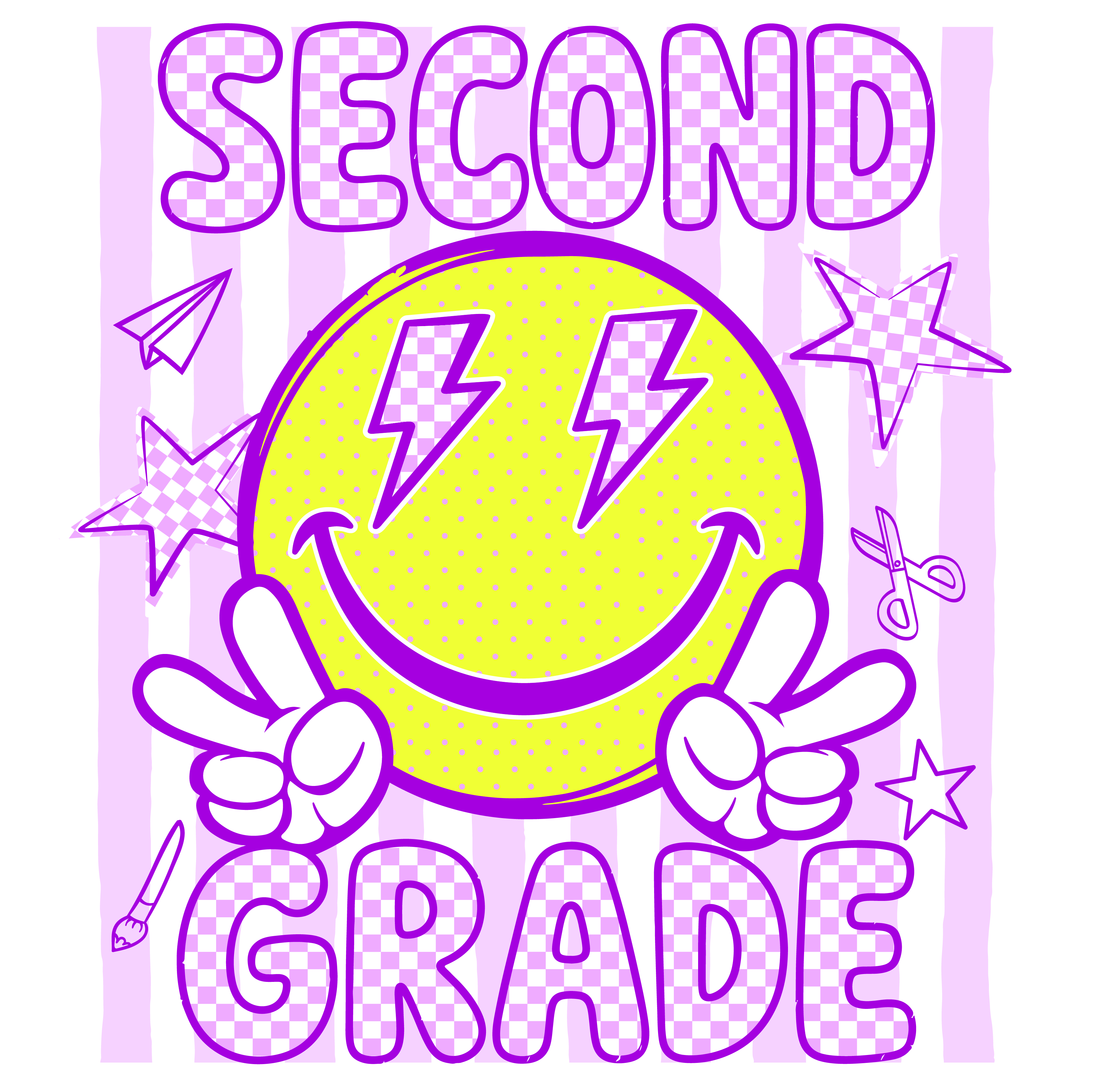 GL2 - Retro Smiley Grade PreK-4th Grade DTF Transfer