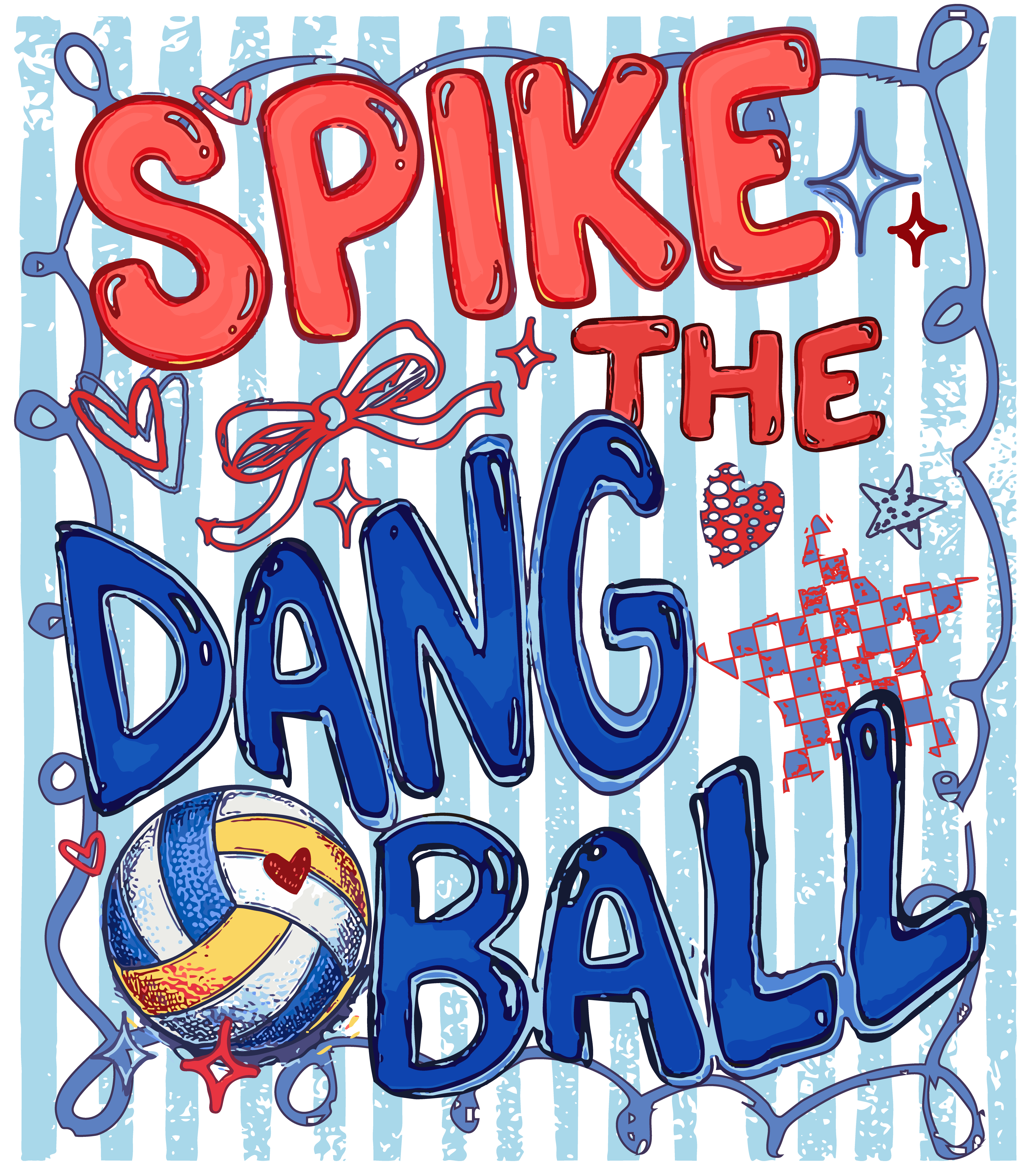 V8 - Spike The Ball  DTF Transfer