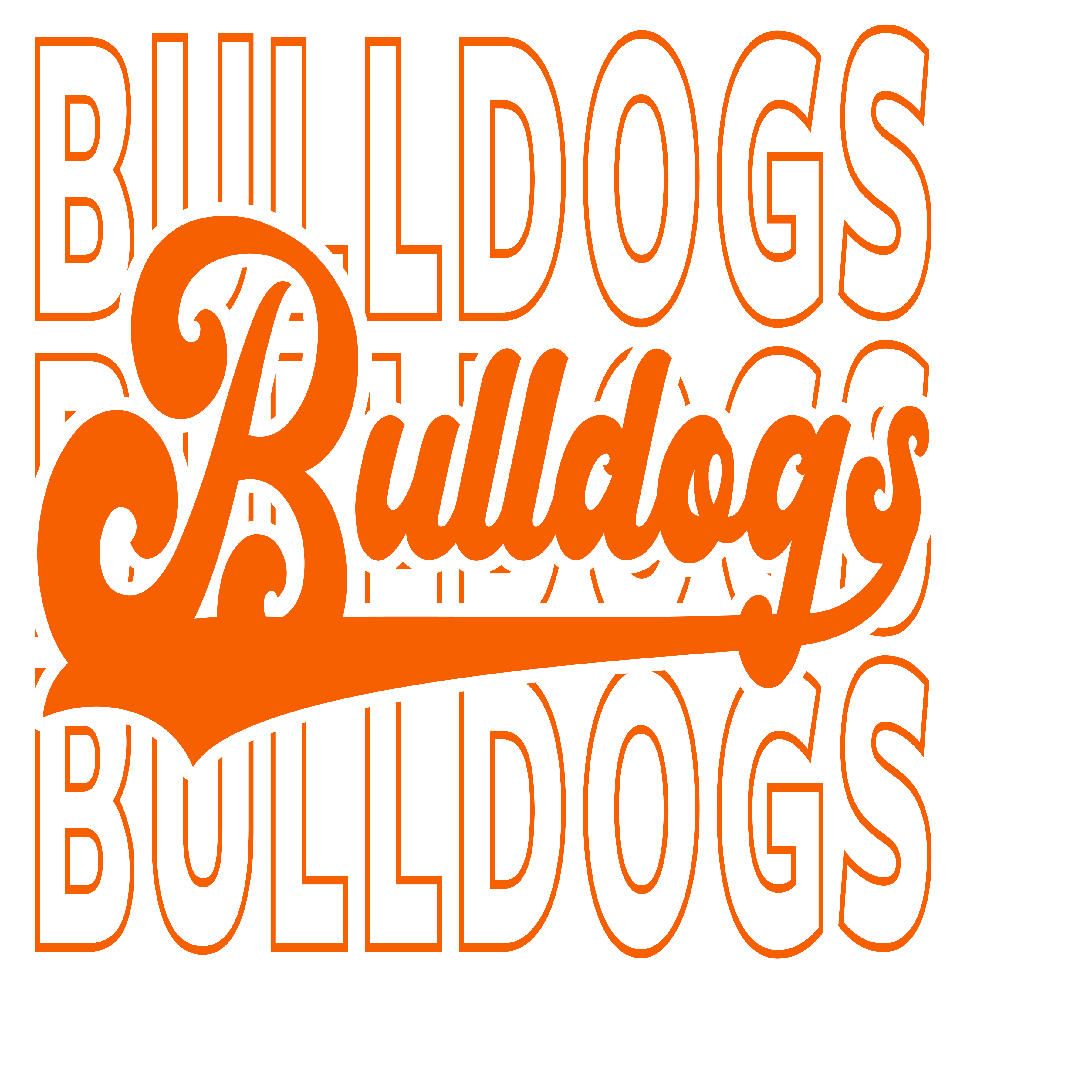 Stacked Varsity Bulldogs DTF Transfer
