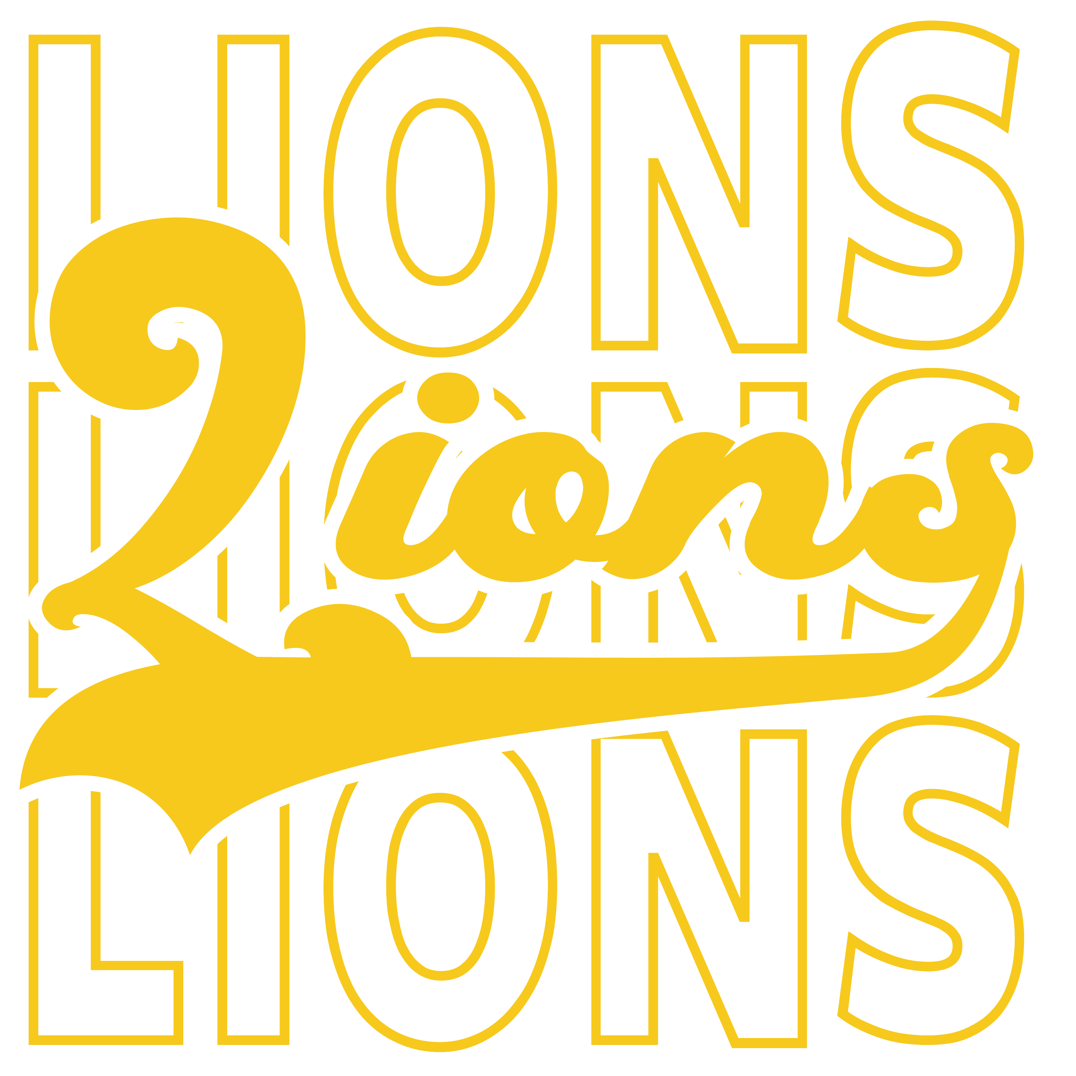 Stacked Varsity Lions DTF Transfer