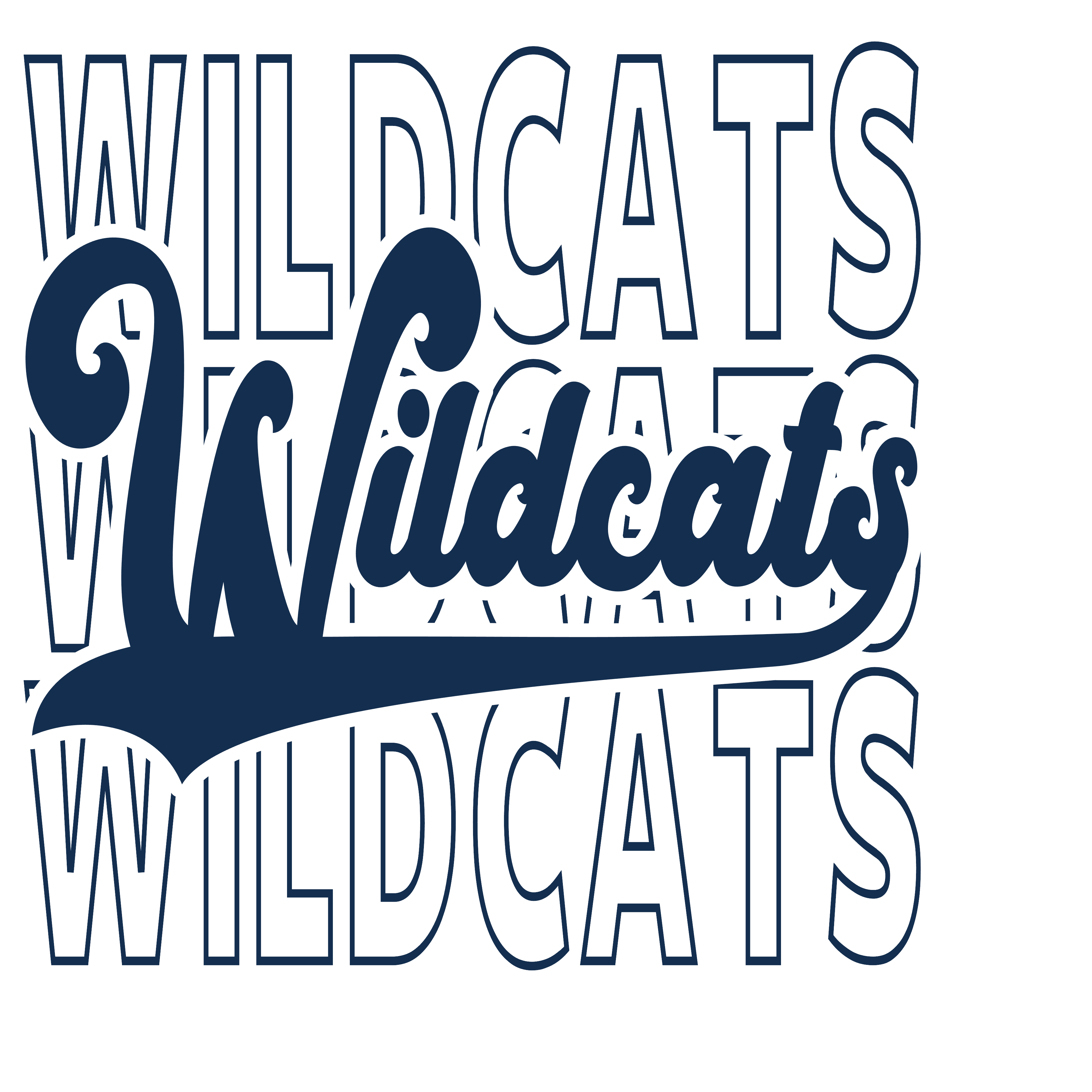 Stacked Script Wildcats DTF Transfer