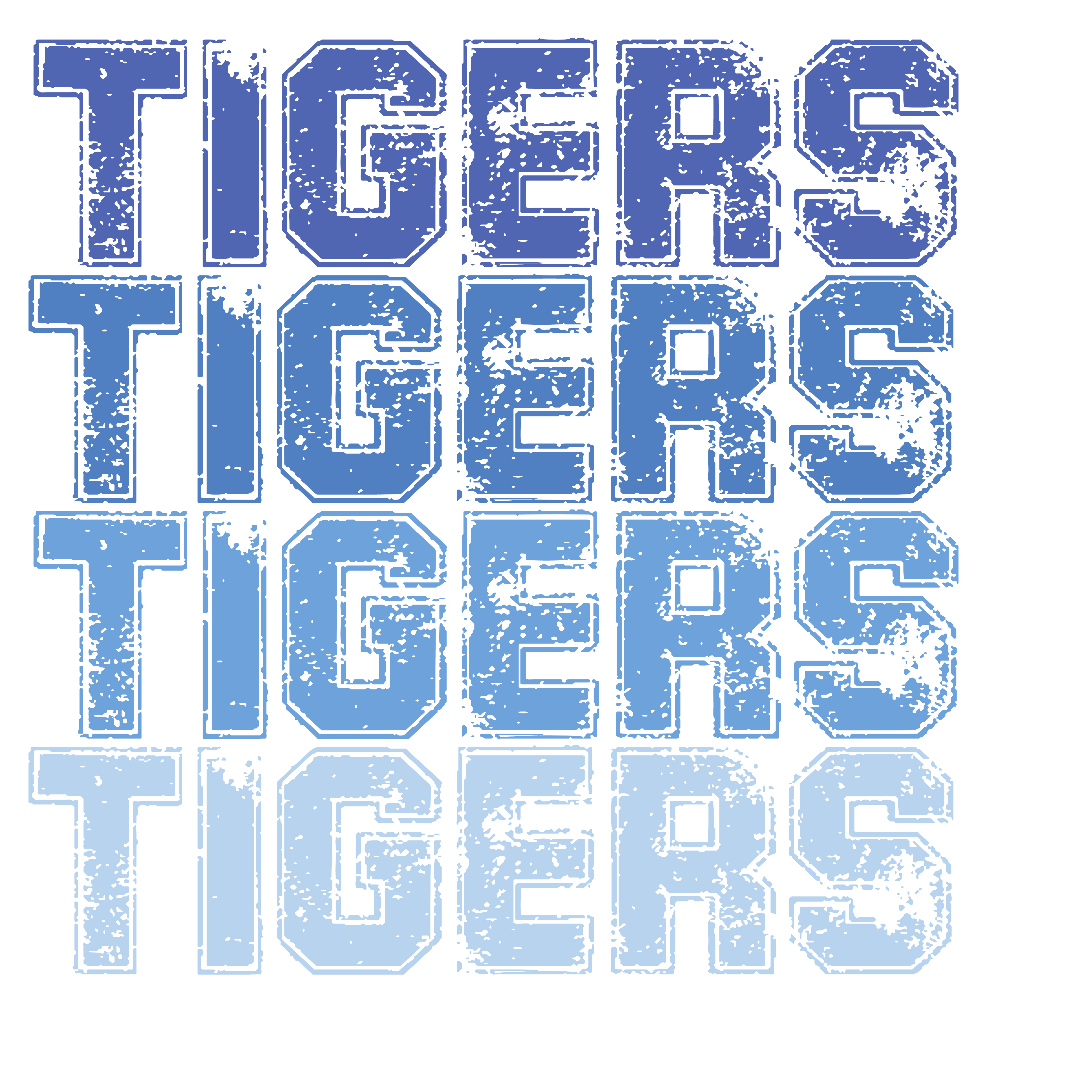 SP38 Stacked Ombre Blue Tigers DTF Transfer