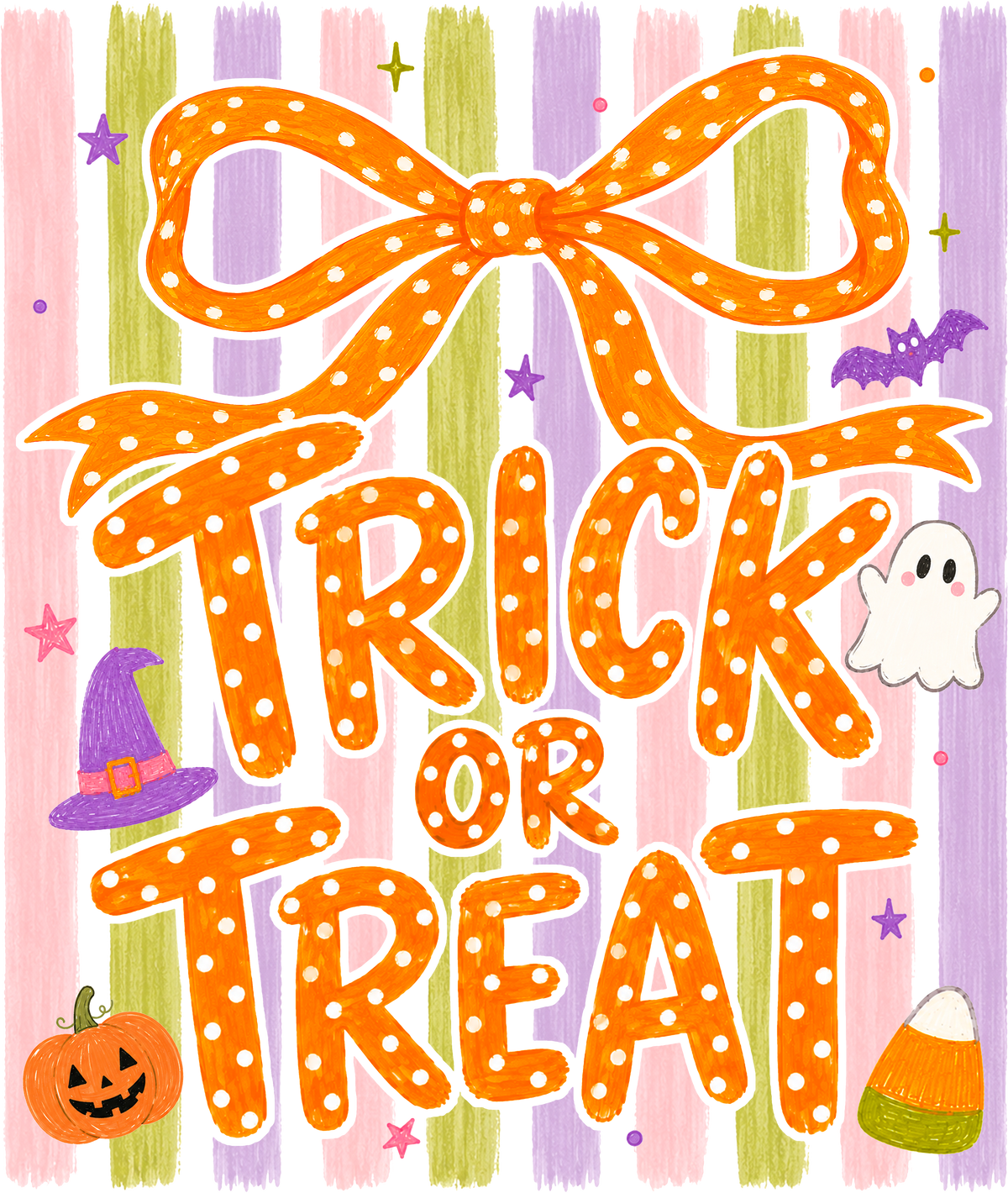 HW38 -Bright Trick or Treat DTF Transfer