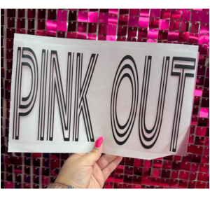 Double Layer Pink Out Glitter Puff Transfer **PRE-ORDER**