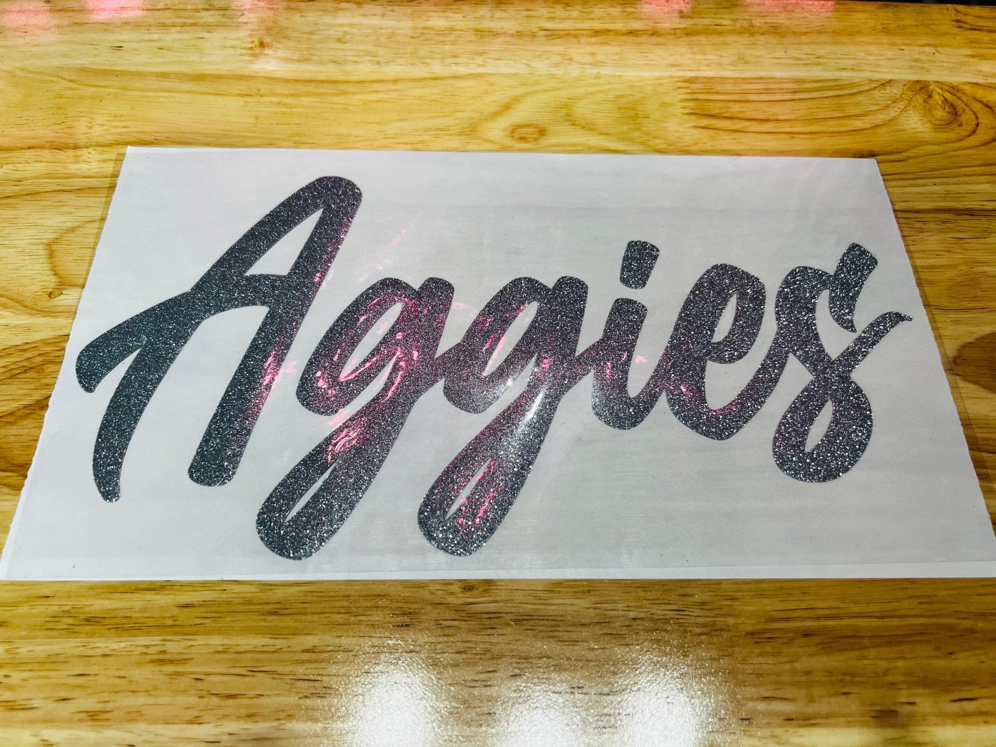 Aggies Glitter Puff Transfer **PRE - ORDER** - My Vinyl Craft