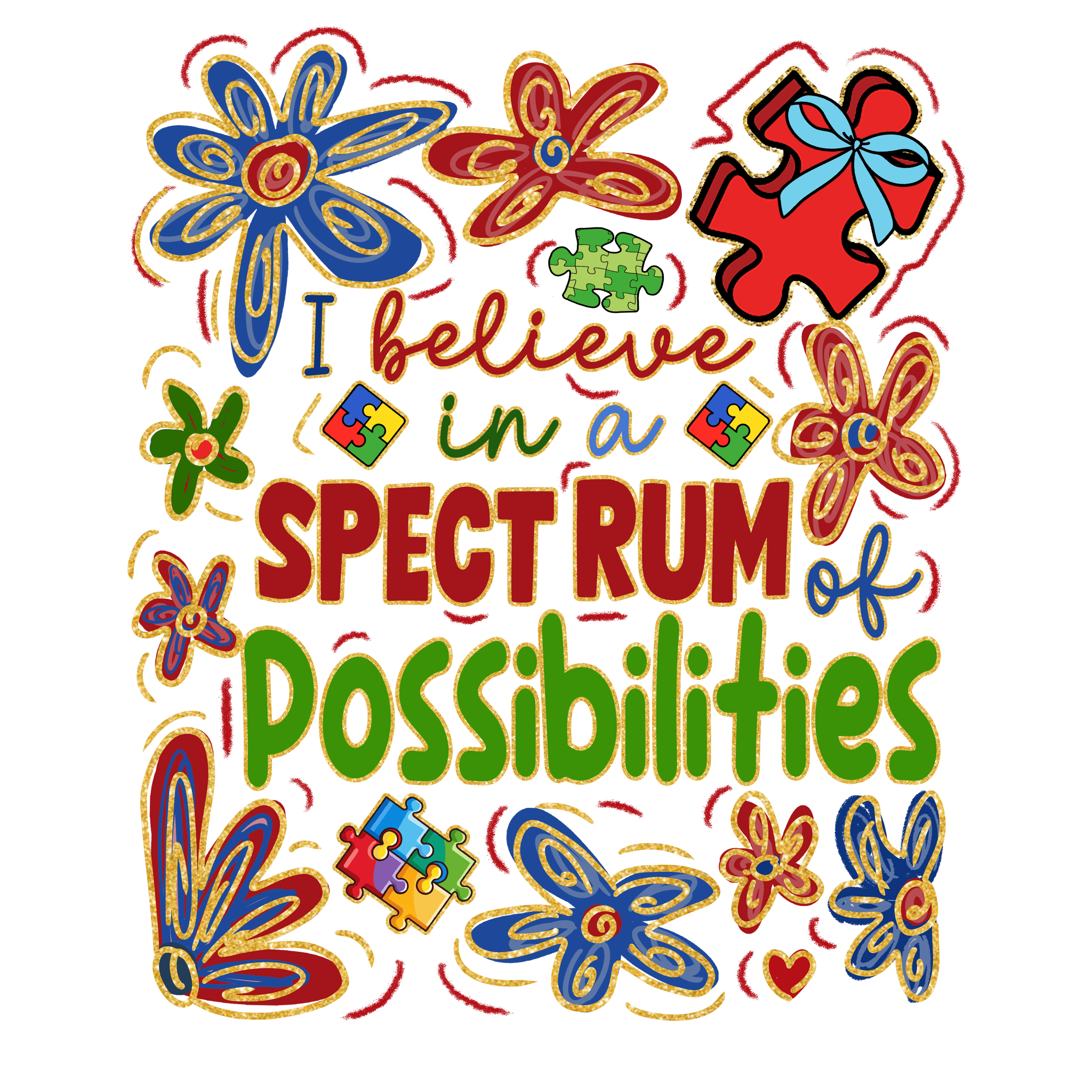 AU5 - I Believe In A Spectrum DTF Transfer - My Vinyl Craft
