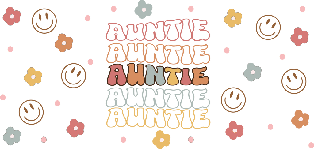 Auntie Smiley UV DTF Cup Wrap - My Vinyl Craft