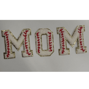 Baseball Mom Letters Iron On Patch - My Vinyl Craft