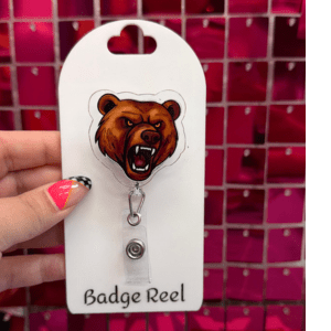 Bear Mascot Badge Reel - My Vinyl Craft