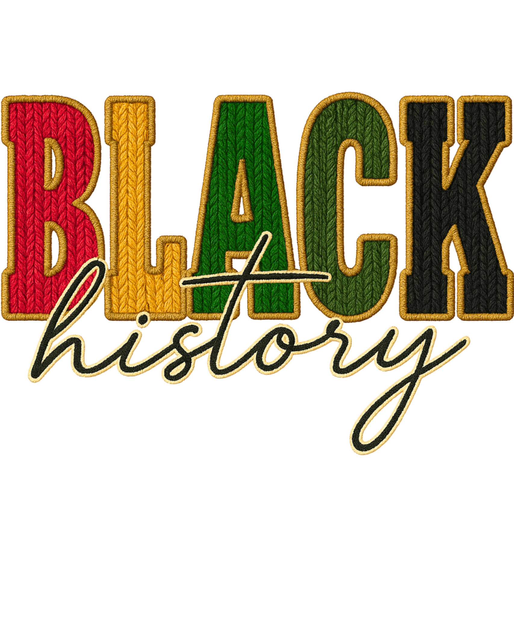 BH6 - Black History Block Faux Yarn DTF Transfer - My Vinyl Craft