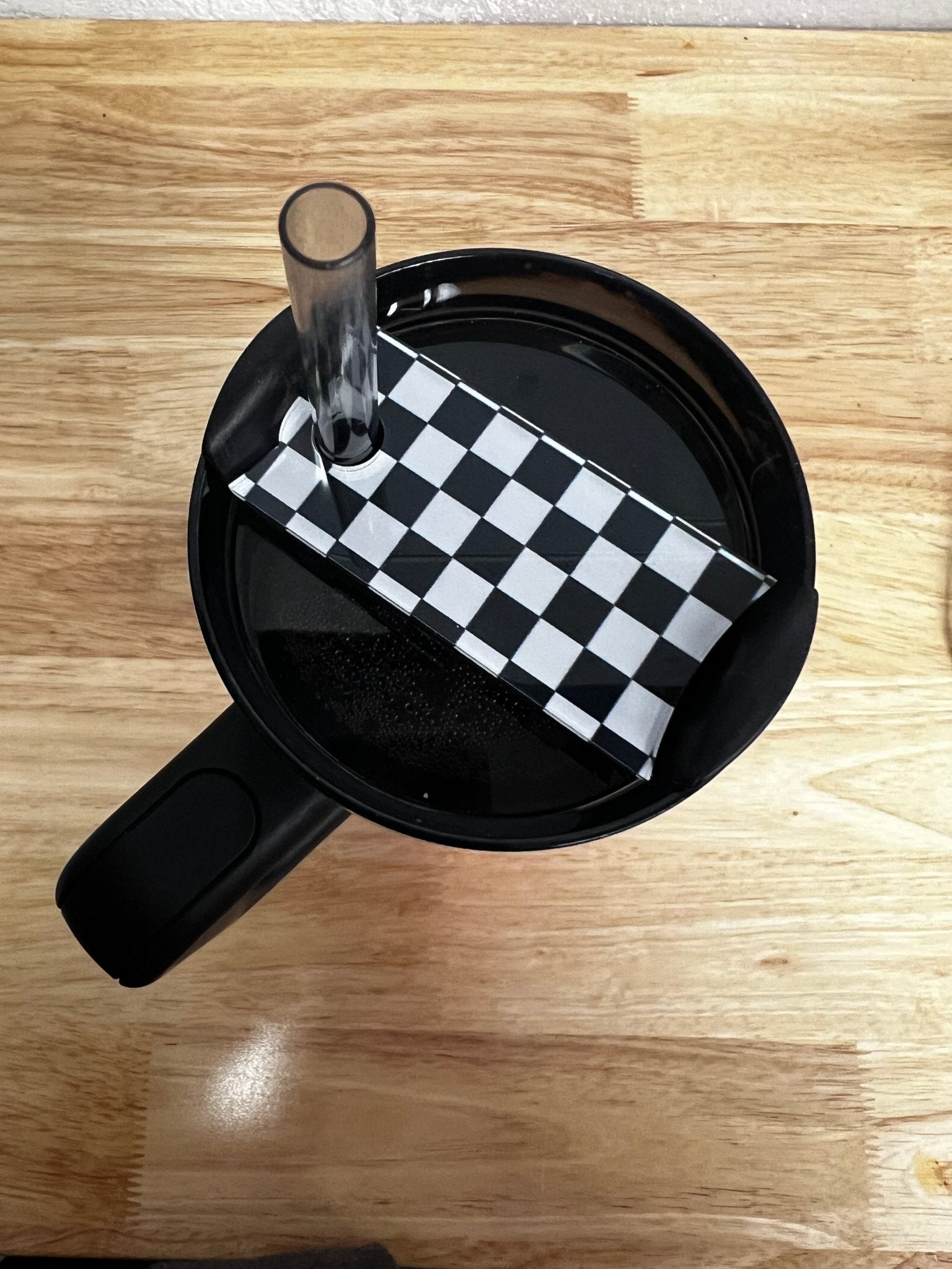 Black Checkered Cup Topper - My Vinyl Craft