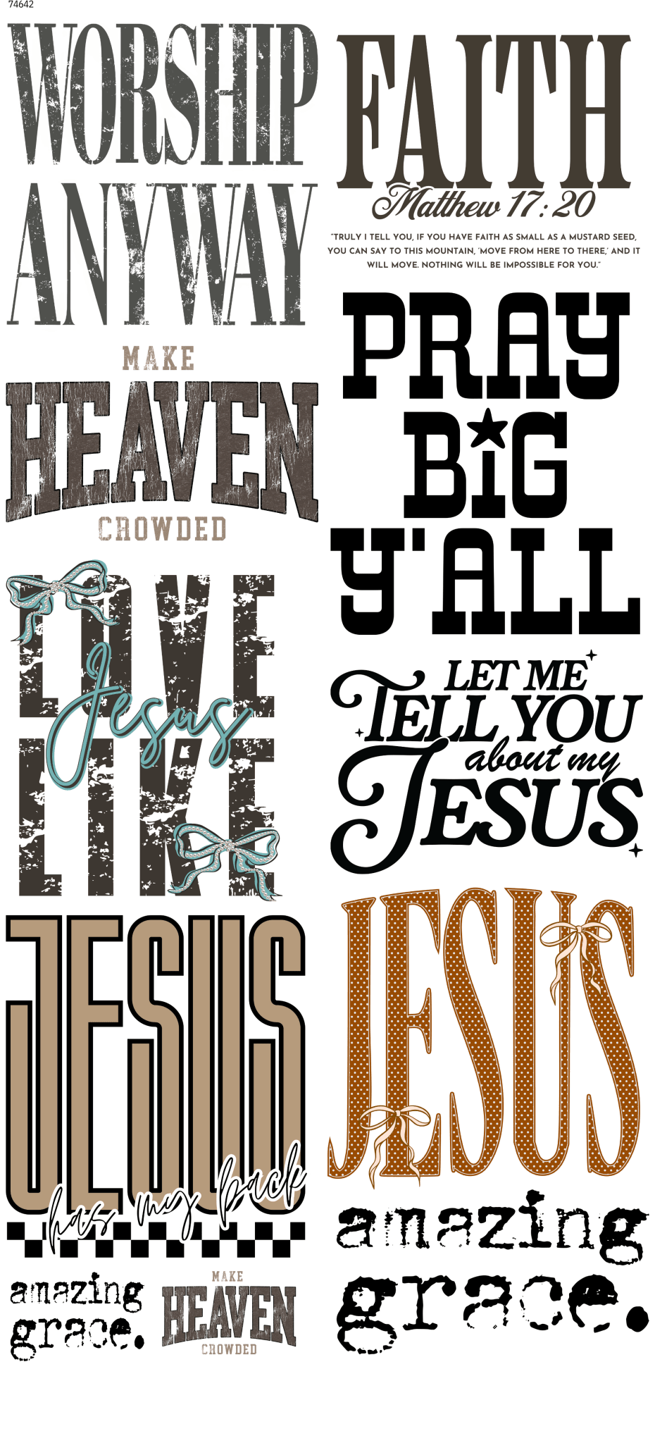 Black Faith Pre-Made DTF Gangsheet - My Vinyl Craft