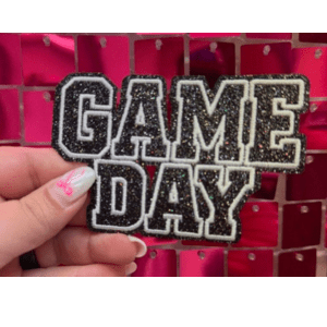 Black Game Day Iron On Patch - My Vinyl Craft