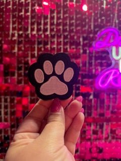 Black/White Paw Print Iron On Patch - My Vinyl Craft