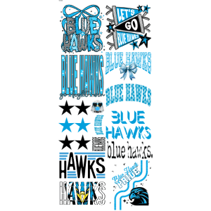 Blue Hawks Spiritwear Pre - Made Gangsheet - My Vinyl Craft