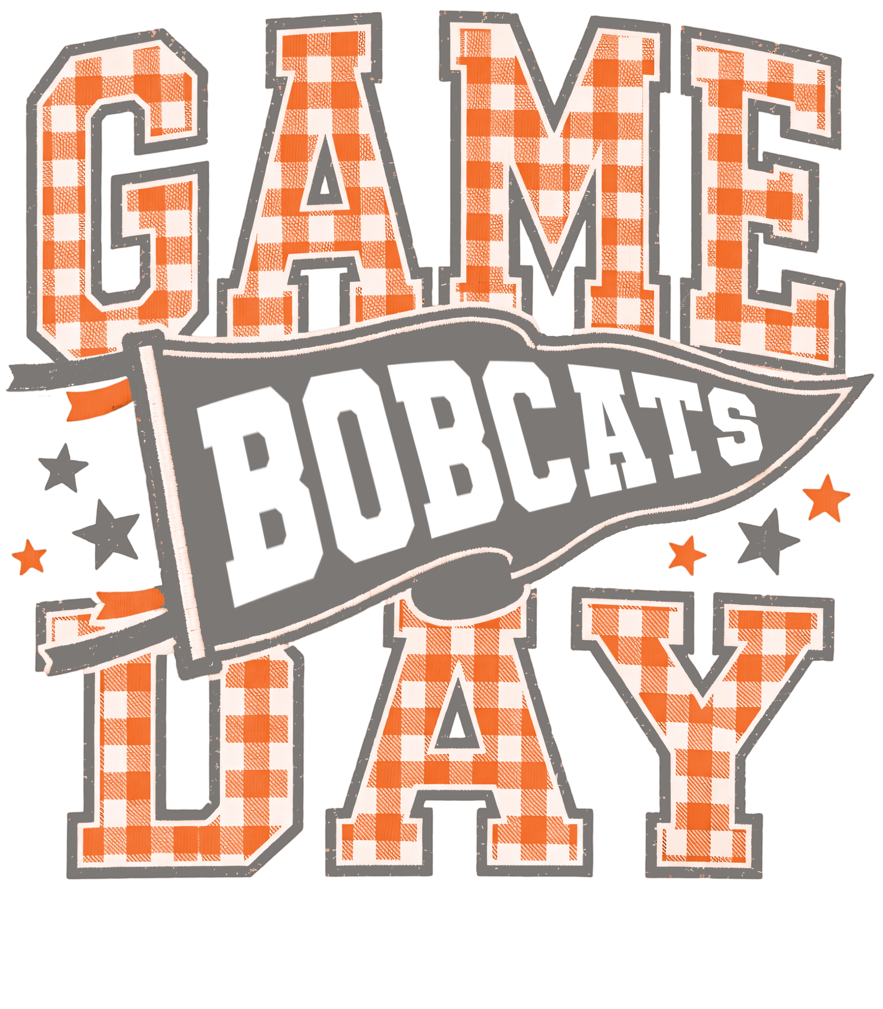 Bobcat Gingham DTF transfer - My Vinyl Craft