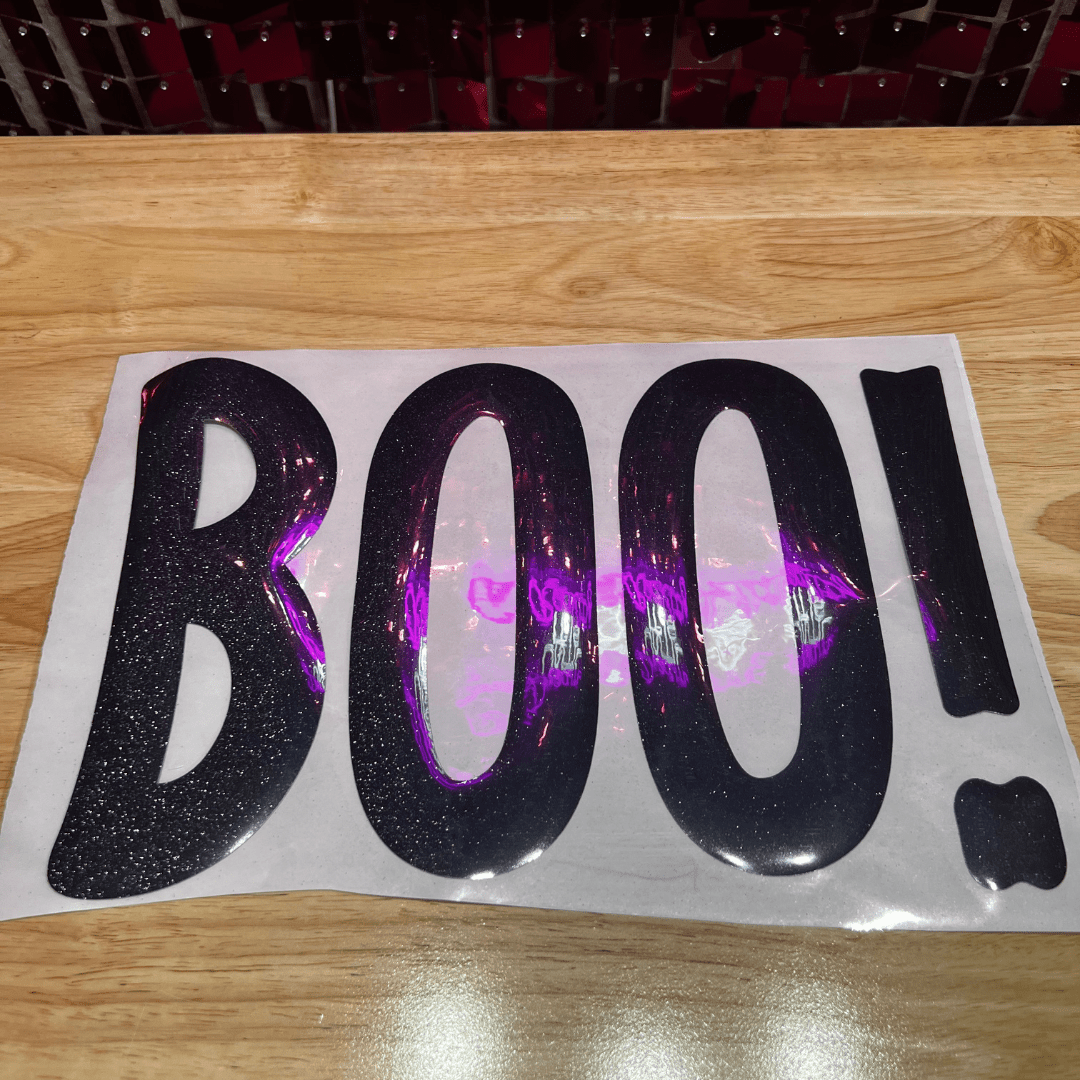 Boo Glitter Puff Transfer **PRE - ORDER** - My Vinyl Craft