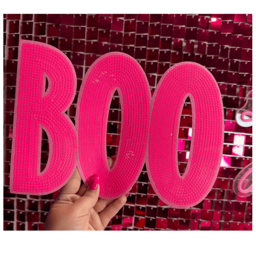 Boo Large Iron On Patch - My Vinyl Craft