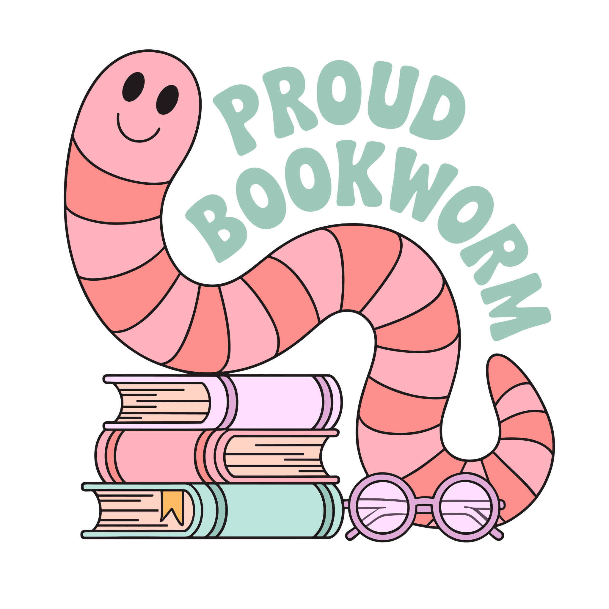 Bookworm Small UV DTF - My Vinyl Craft