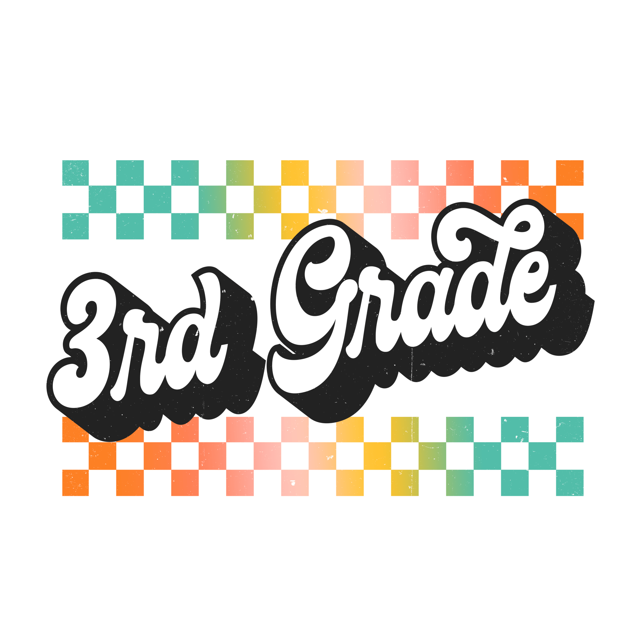 Bright Checkered PreK - 5th Grade DTF Transfer - My Vinyl Craft