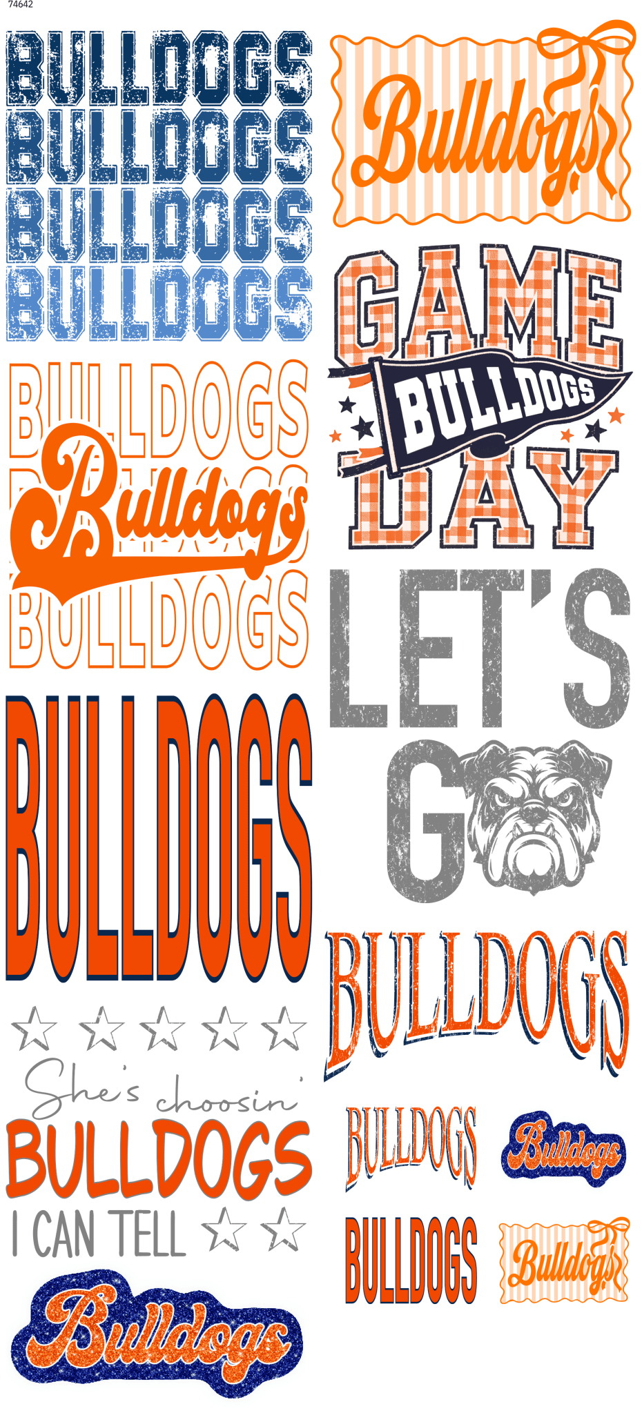 Bulldogs 26 Mascot Pre-Made DTF Gangsheet - My Vinyl Craft