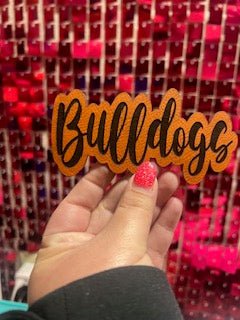 Bulldogs Leather Iron On Patch - My Vinyl Craft