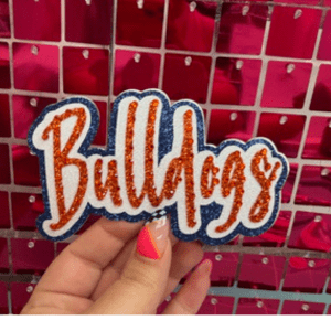 Bulldogs Rhinestone Iron On Patch - My Vinyl Craft