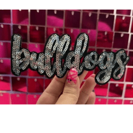 Bulldogs Sequins Iron on Patch - My Vinyl Craft