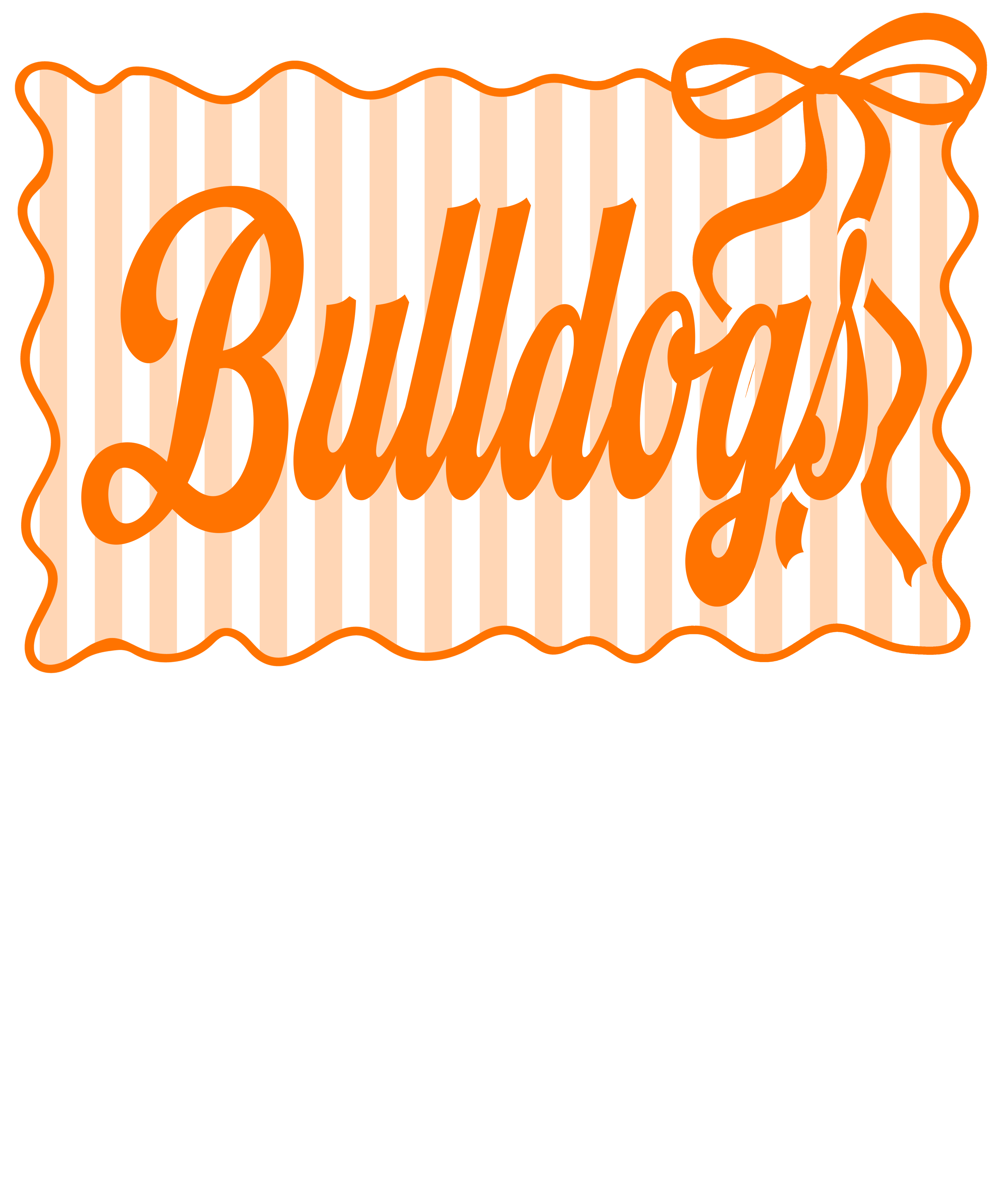 SP92 Bulldogs Striped Bow DTF Transfer