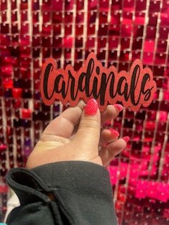 Cardinal Script Leather Iron On Patch - My Vinyl Craft