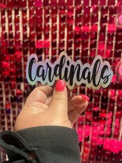 Cardinal Script Leather Iron On Patch - My Vinyl Craft