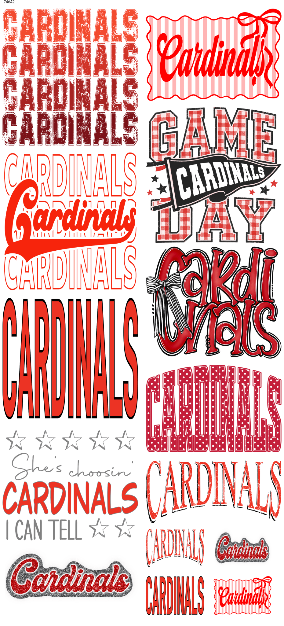 Cardinals 26 Mascot Pre-Made DTF Gangsheet - My Vinyl Craft