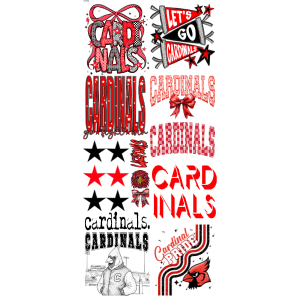 Cardinals Spiritwear Pre - Made Gangsheet - My Vinyl Craft