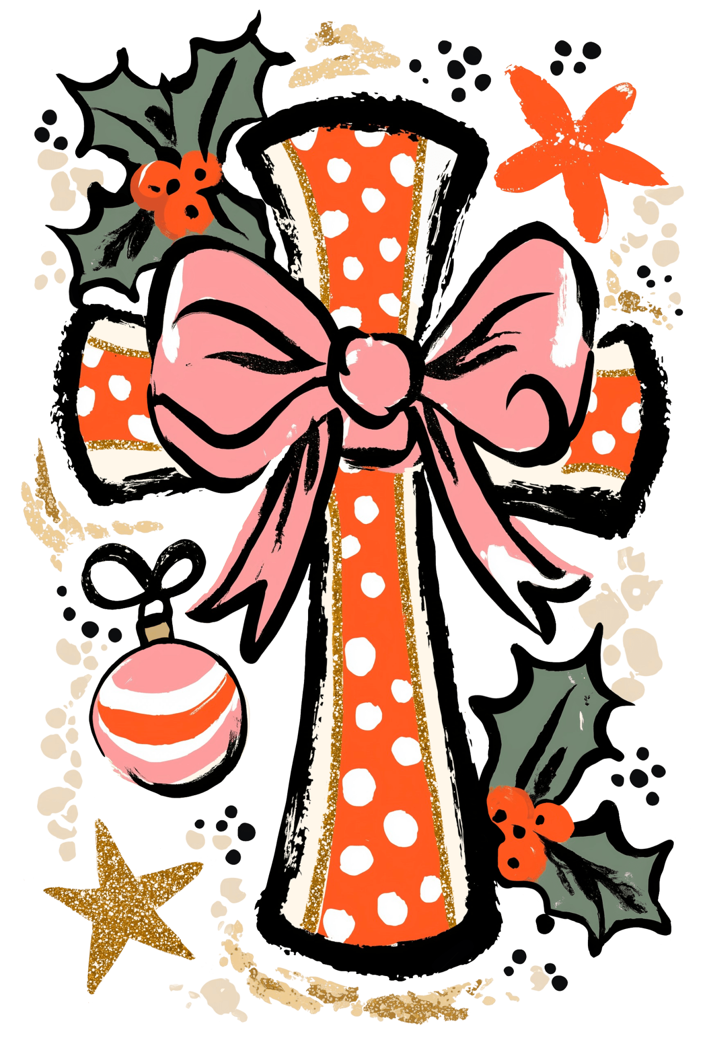 CH19 - Christmas Cross DTF Transfer - My Vinyl Craft