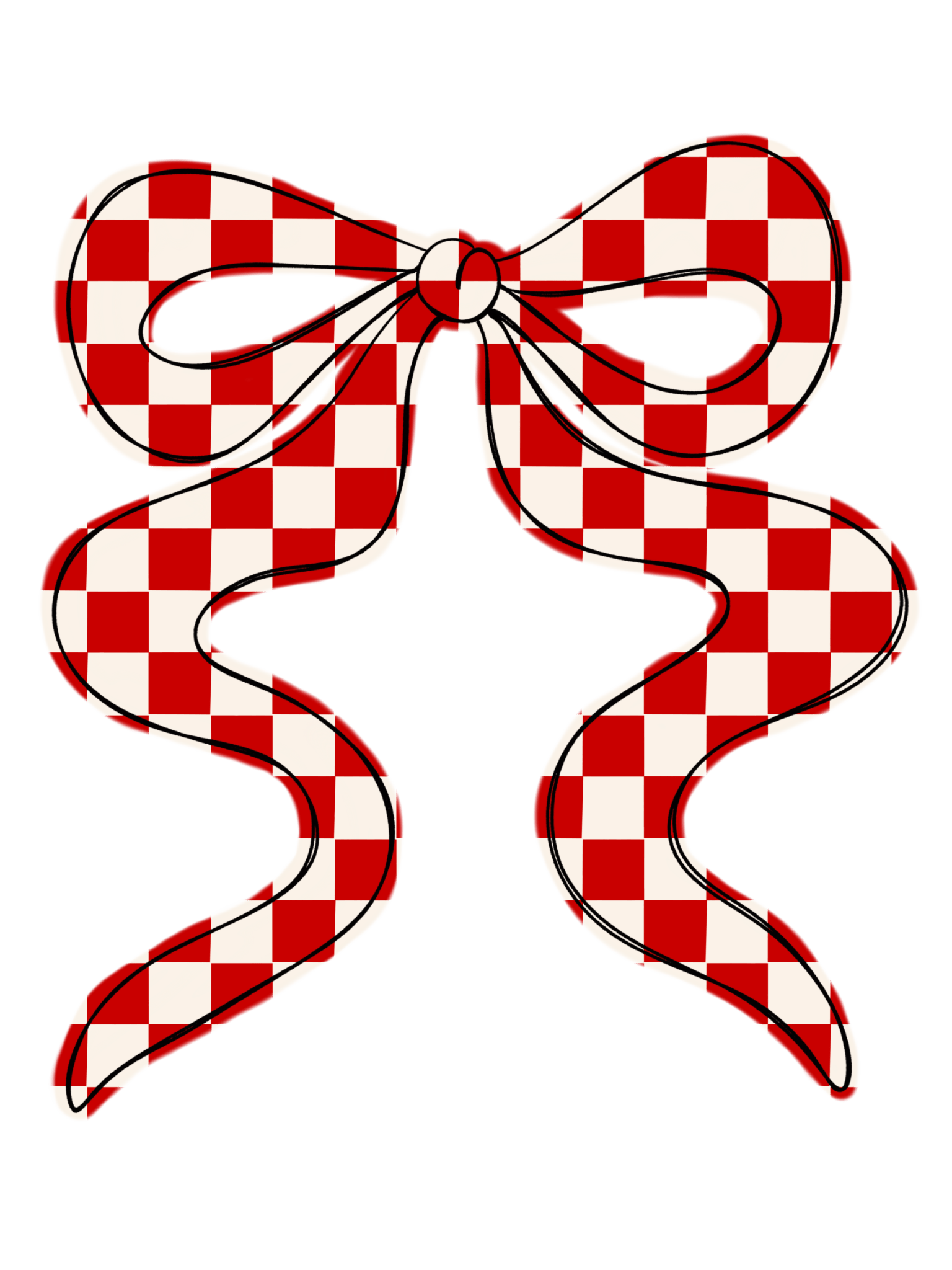 CH47 - Checkered Bow Red - My Vinyl Craft