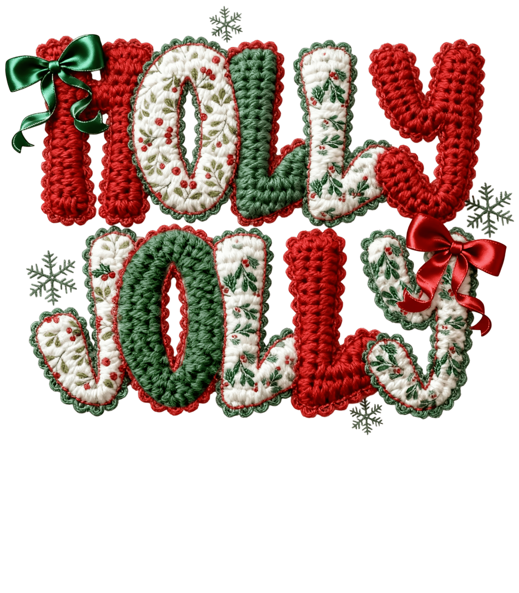 CH58 - Holly Jolly Yarn DTF Transfer - My Vinyl Craft
