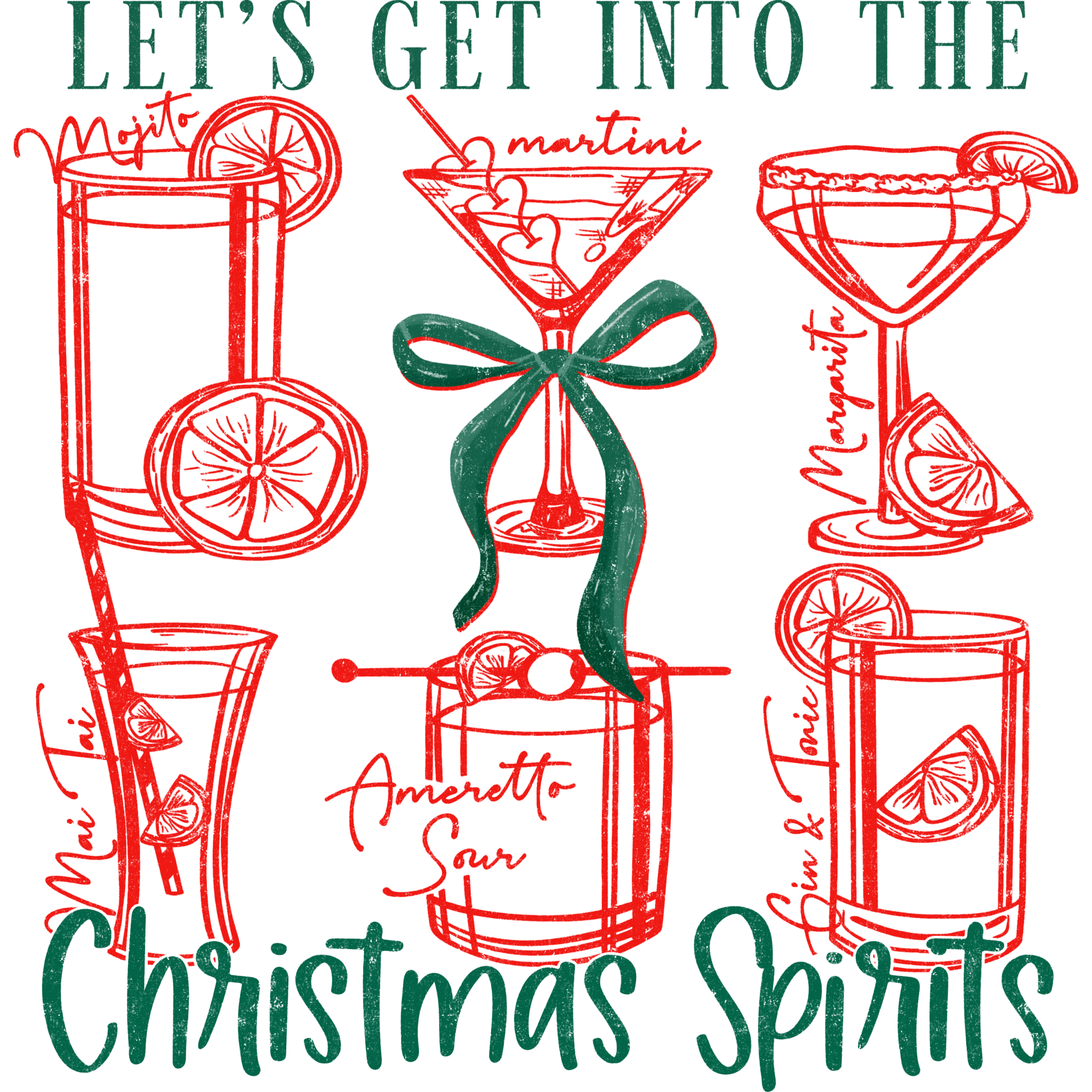 CH6 - Christmas Spirits DTF Transfer - My Vinyl Craft