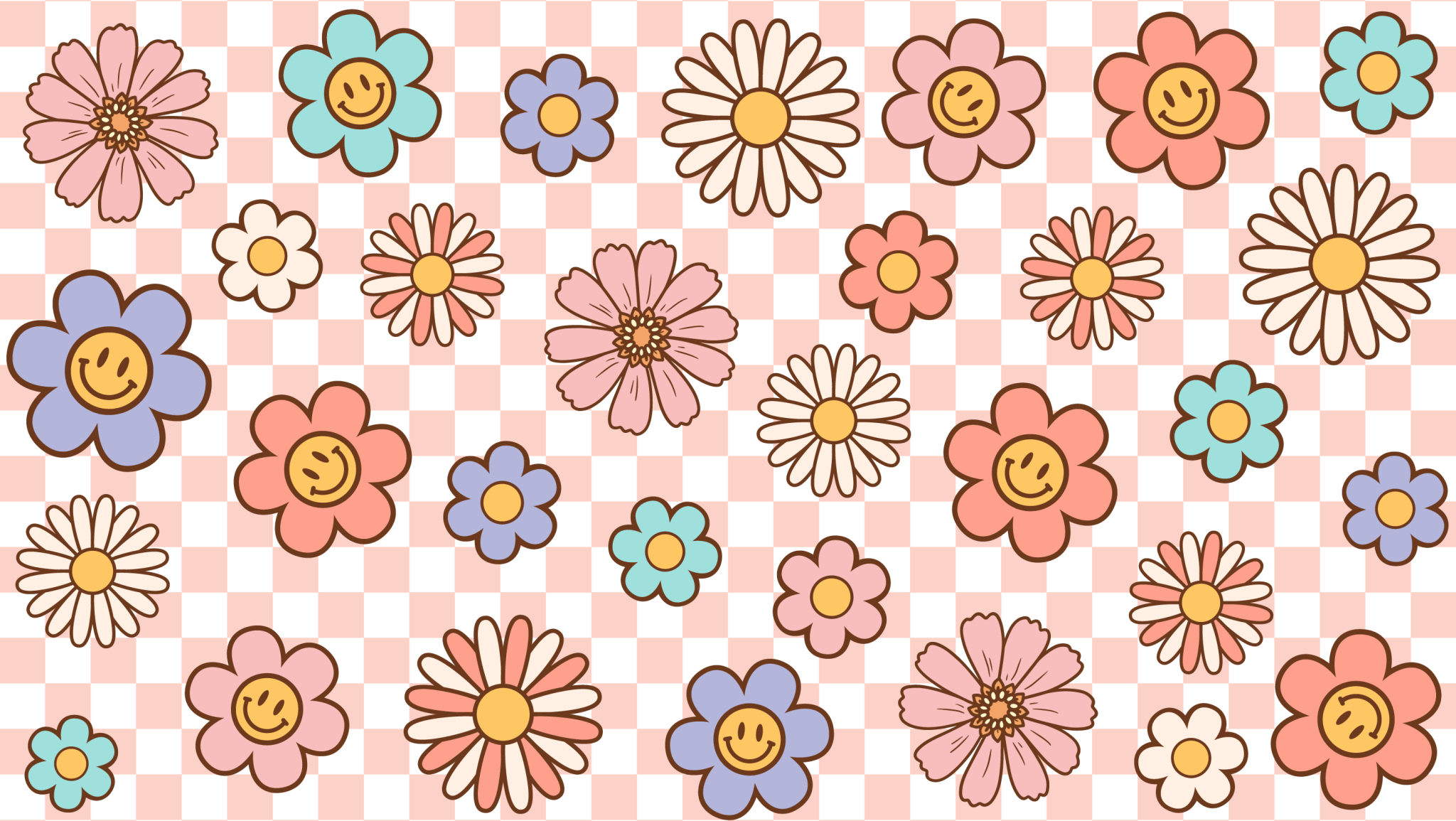 Checkered Flowers UV DTF Cup Wrap - My Vinyl Craft